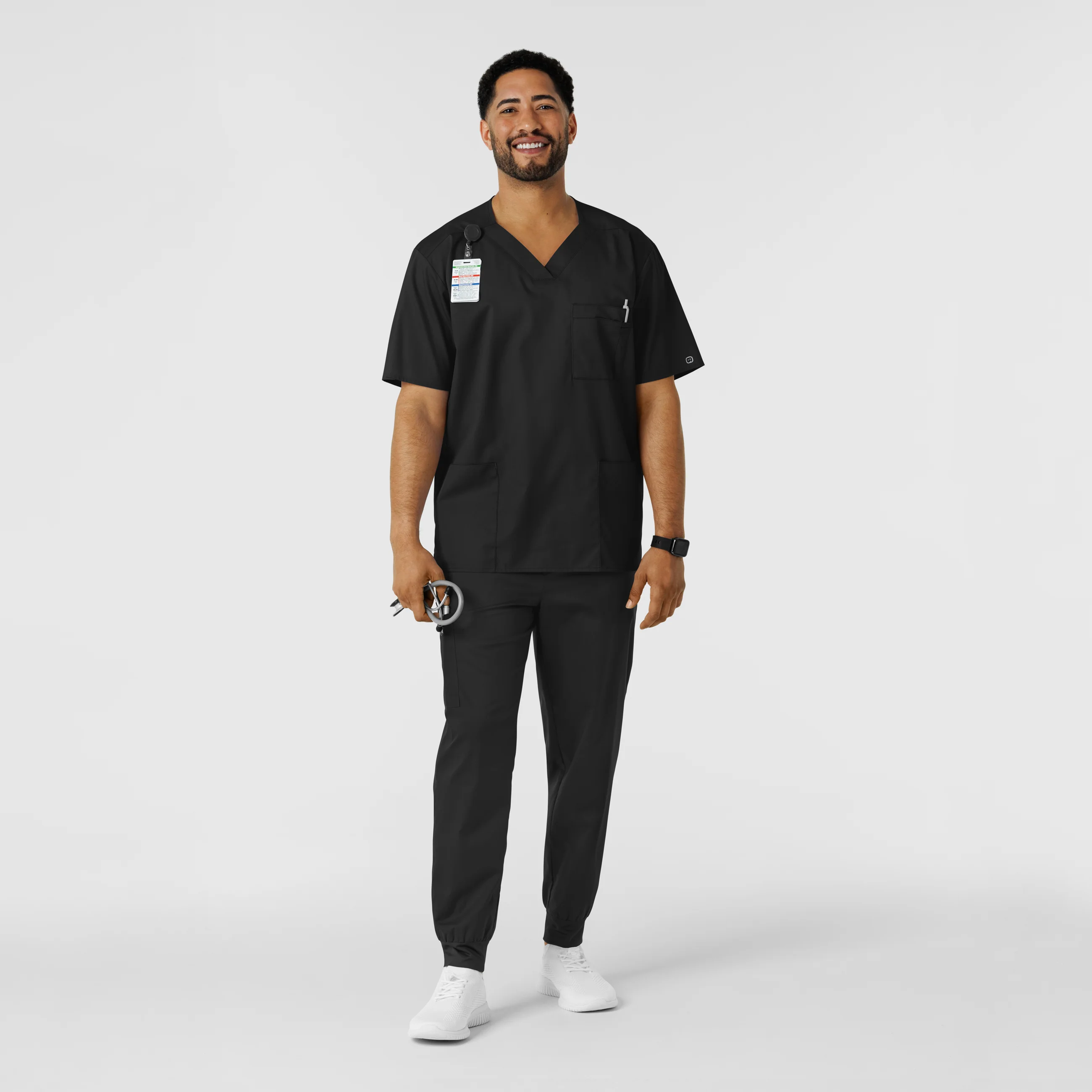 WORK Men's Cargo Jogger Scrub Pant - Black - Image 3