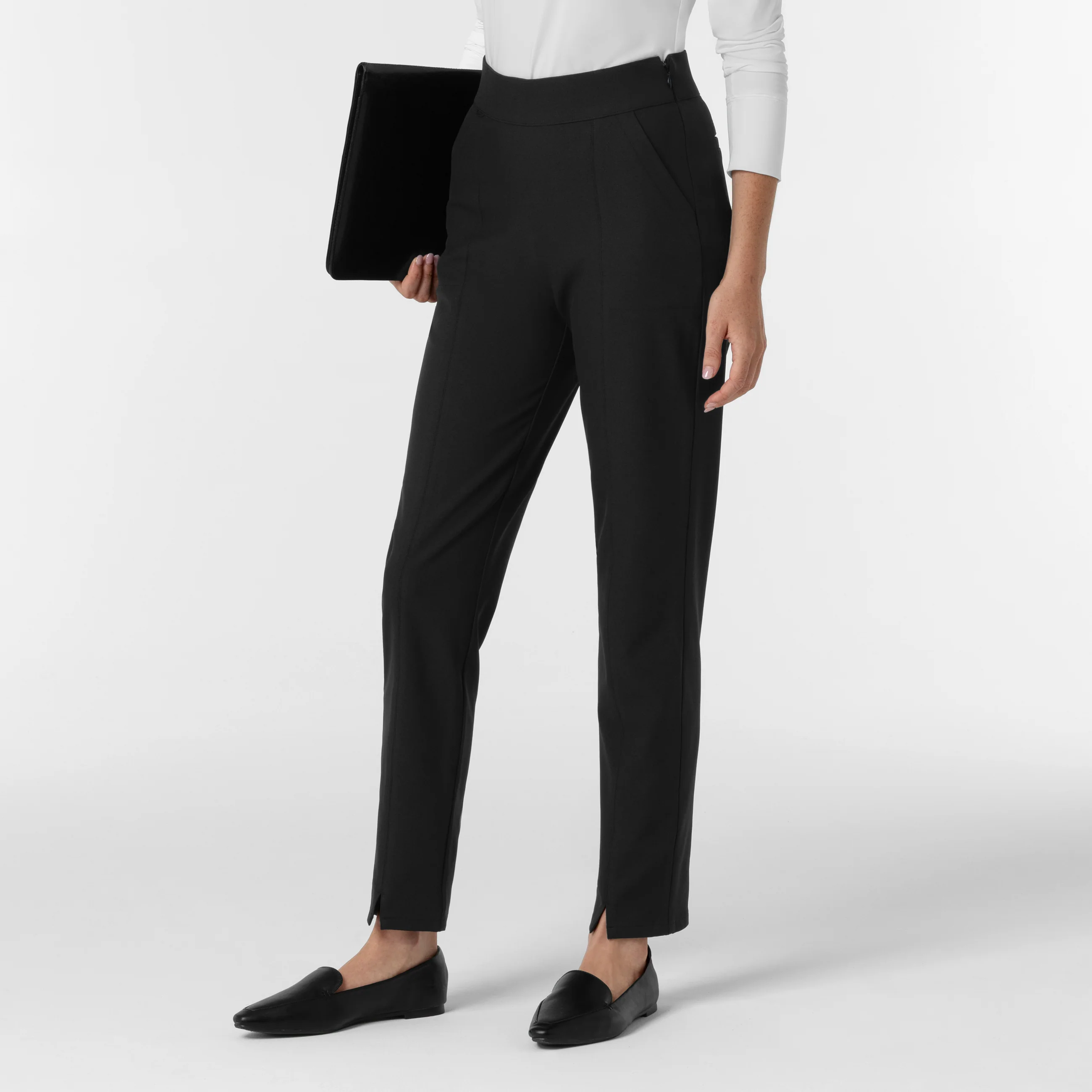 BLK Edit Women's Tapered Ankle Scrub Trouser - Black - Image 5
