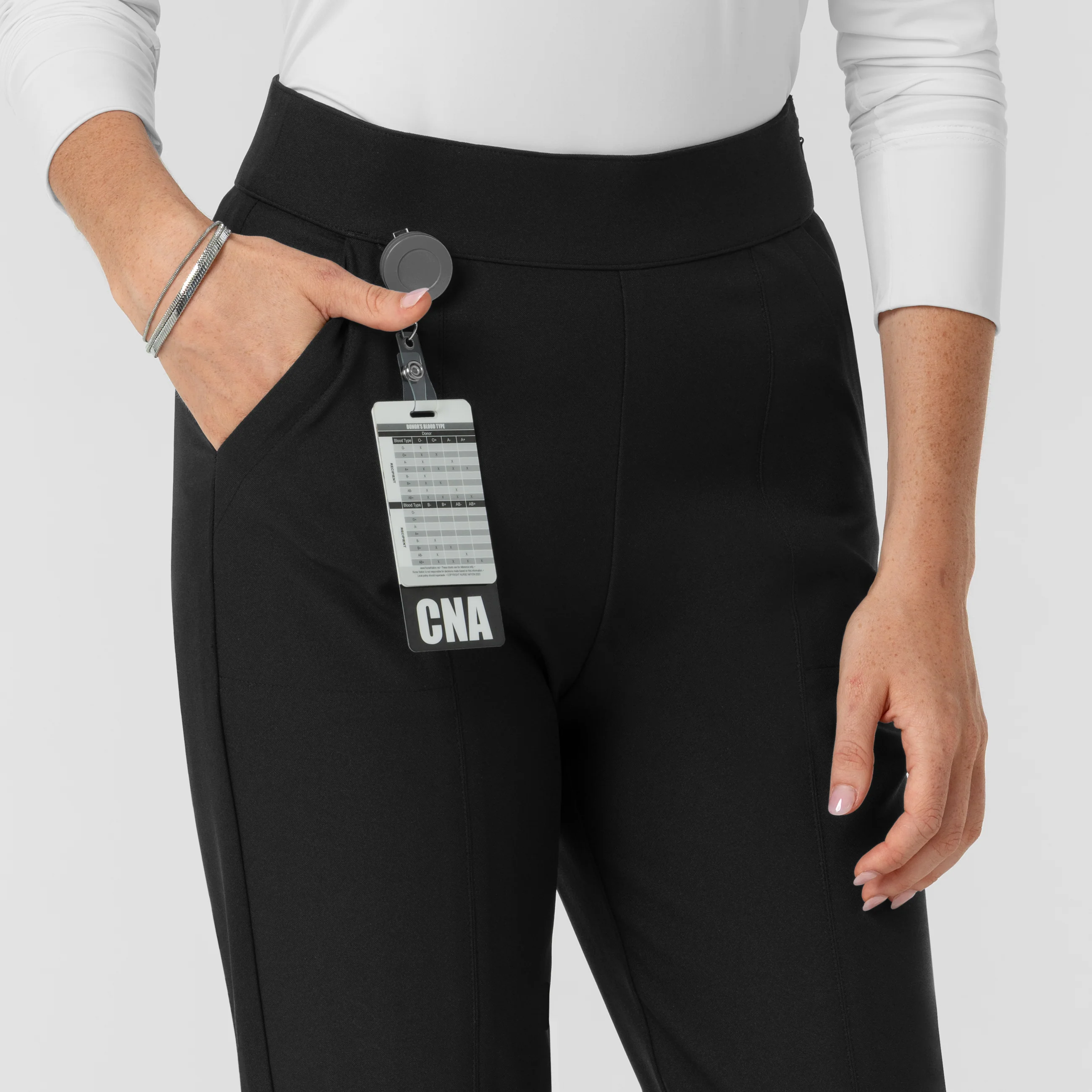 BLK Edit Women's Tapered Ankle Scrub Trouser - Black - Image 7