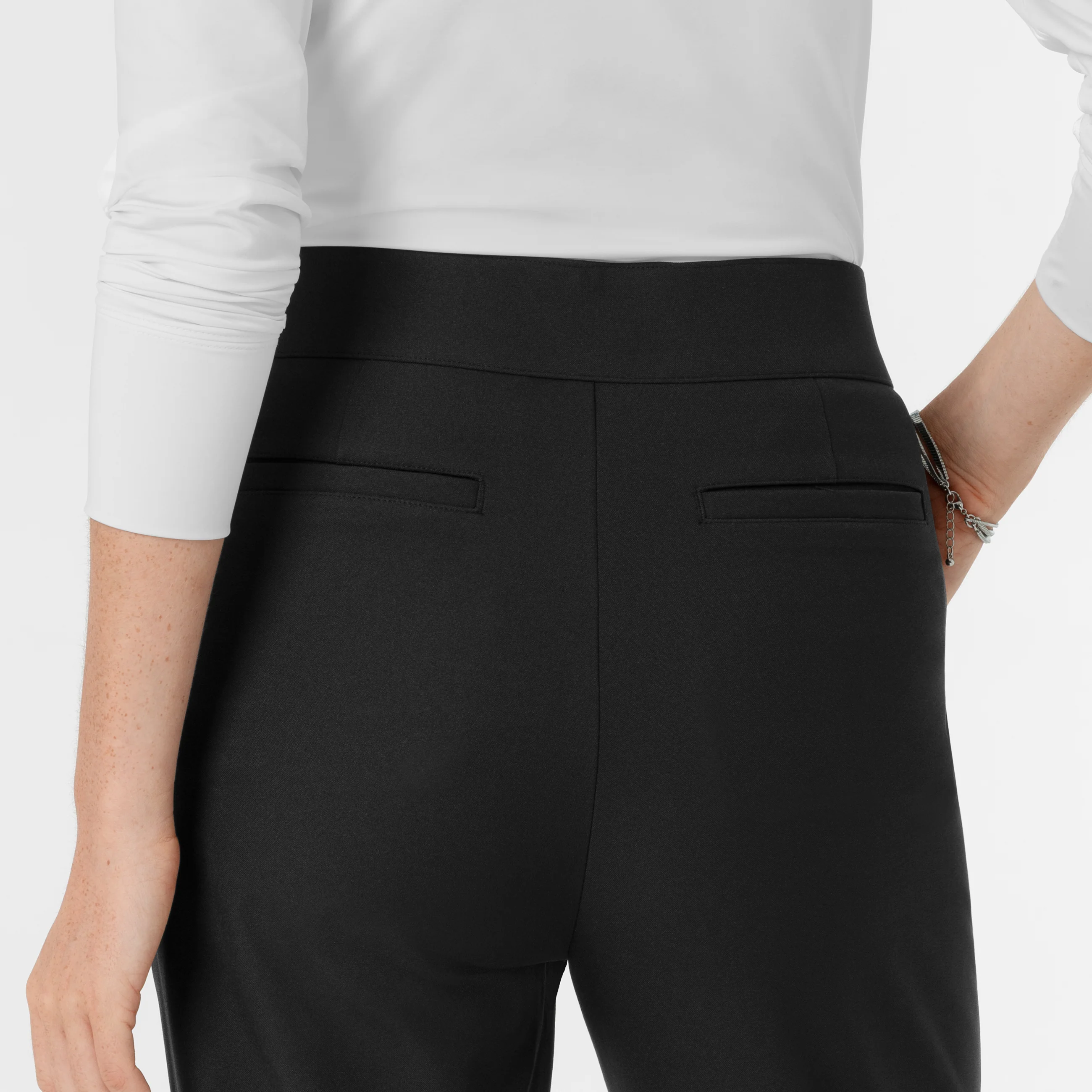 BLK Edit Women's Tapered Ankle Scrub Trouser - Black - Image 8