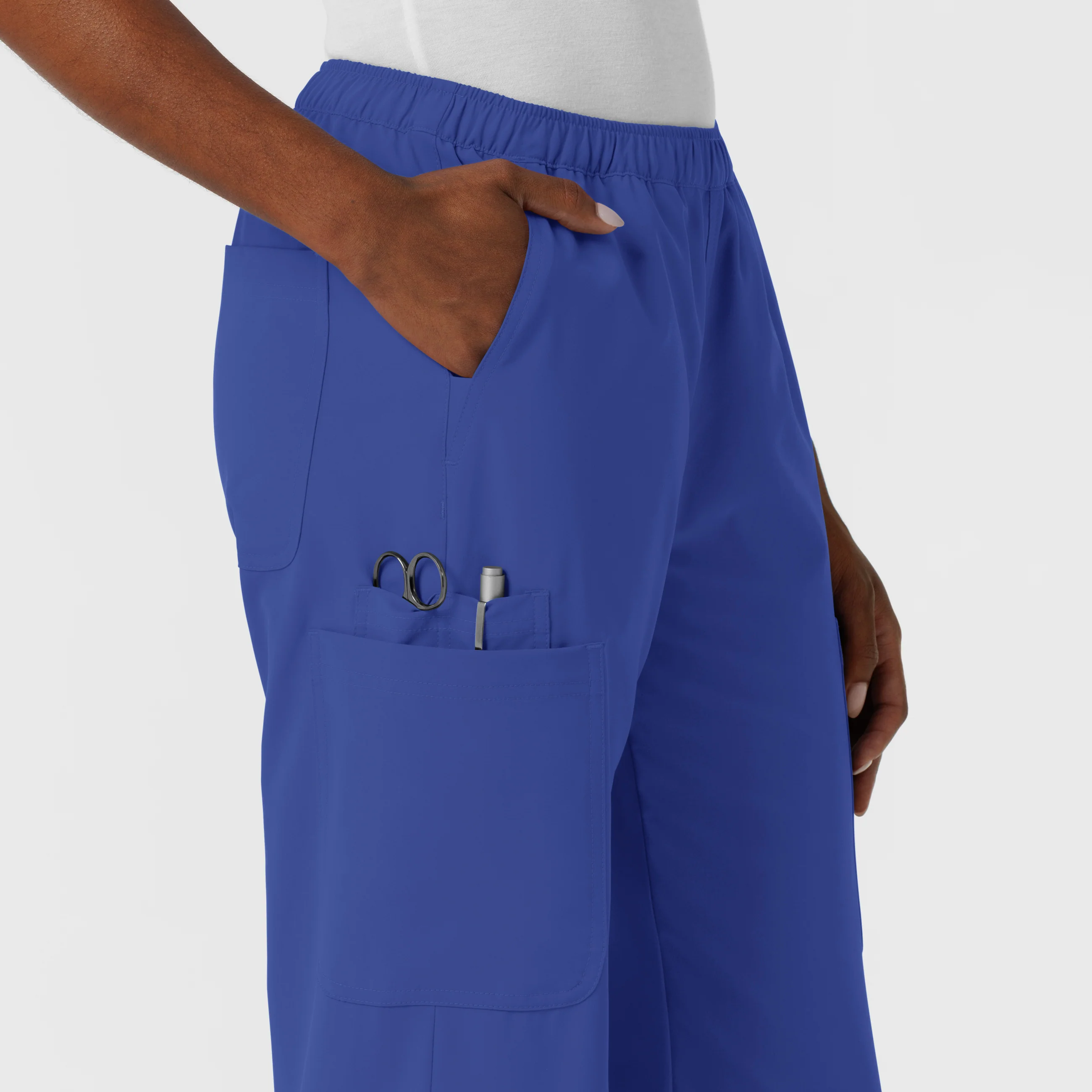NURTUR Women's Straight Leg Cargo Scrub Pant - Galaxy Blue - Image 7