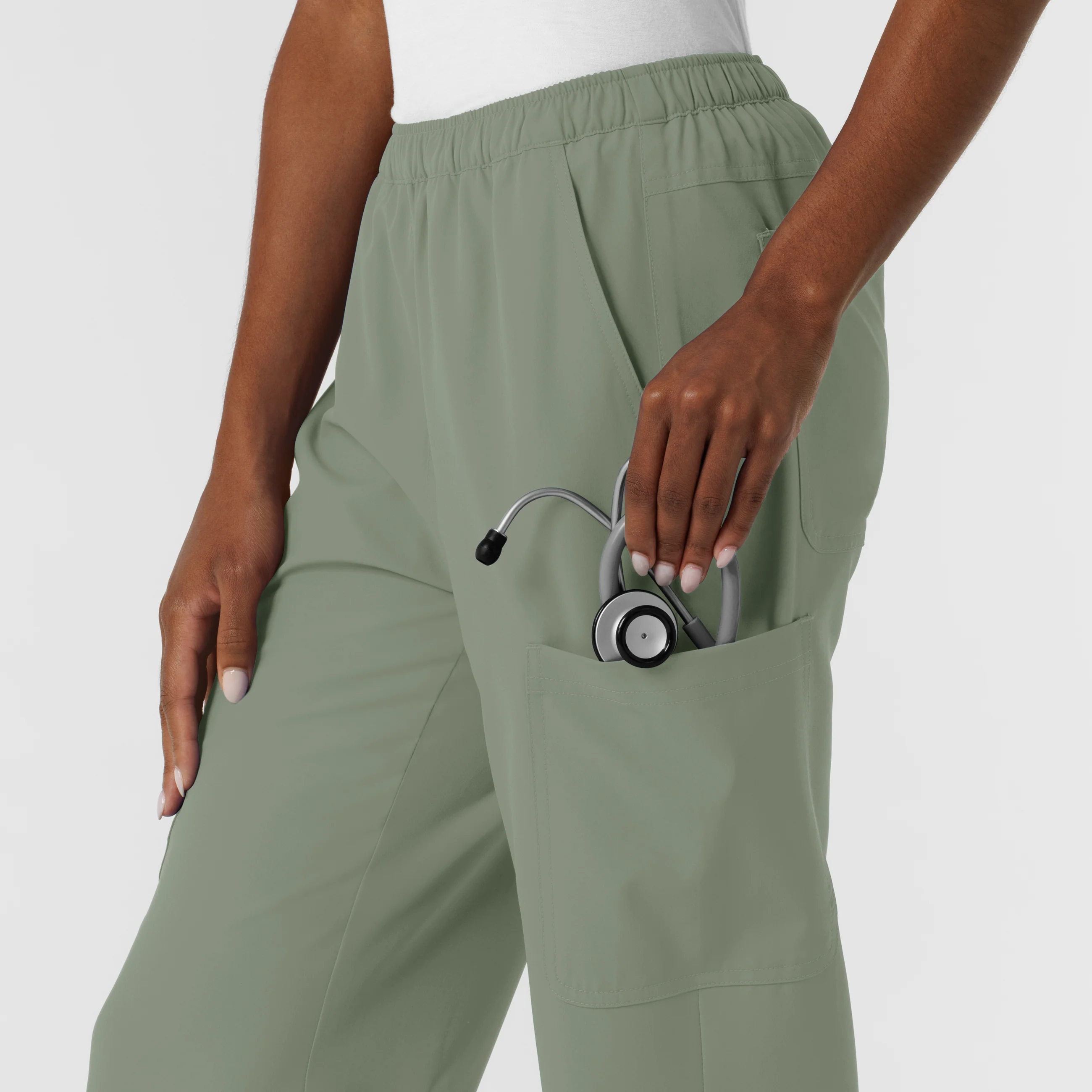 NURTUR Women's Straight Leg Cargo Scrub Pant - Sage - Image 9