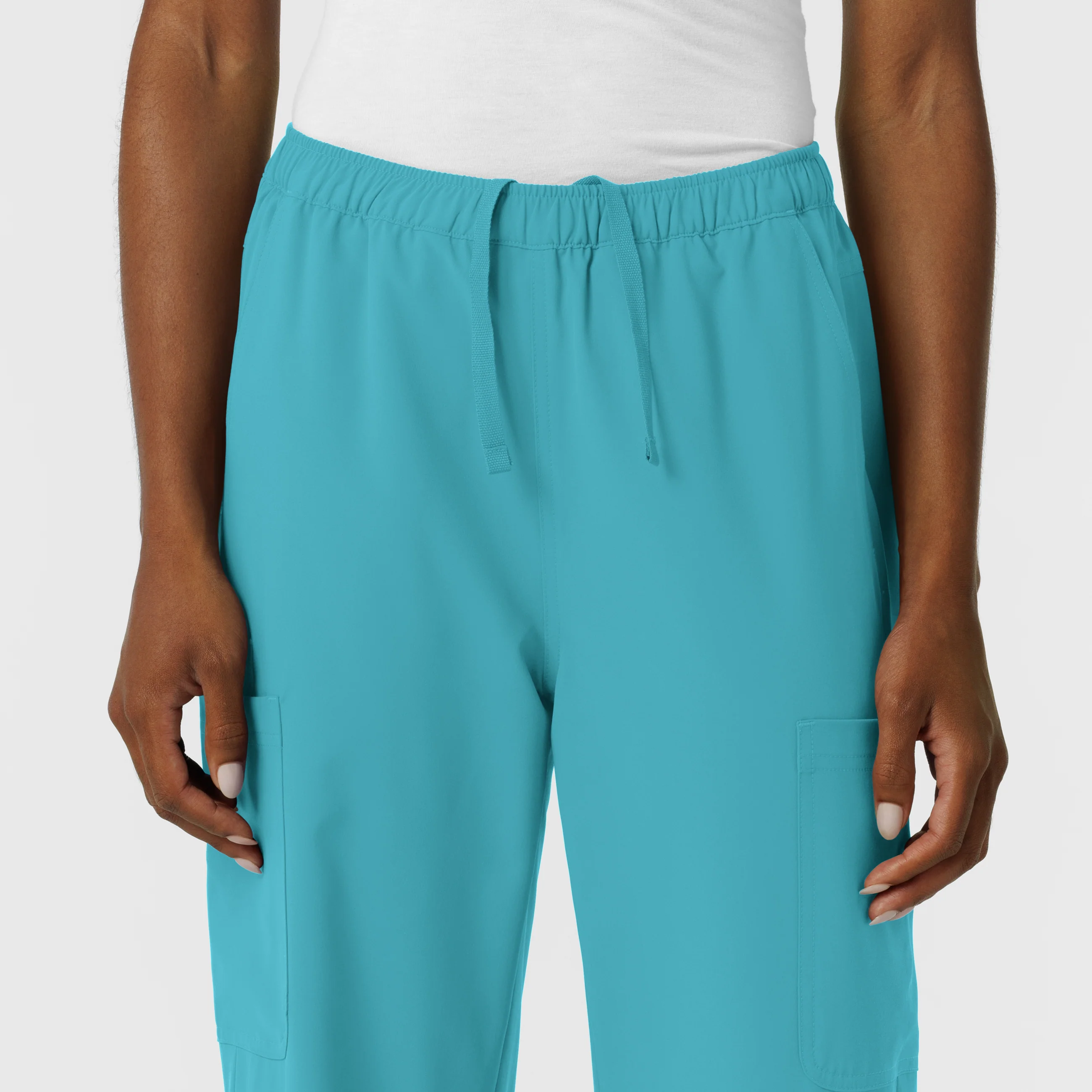Nurtur Women's Straight Leg Cargo Scrub Pant - Teal Blue - Image 5