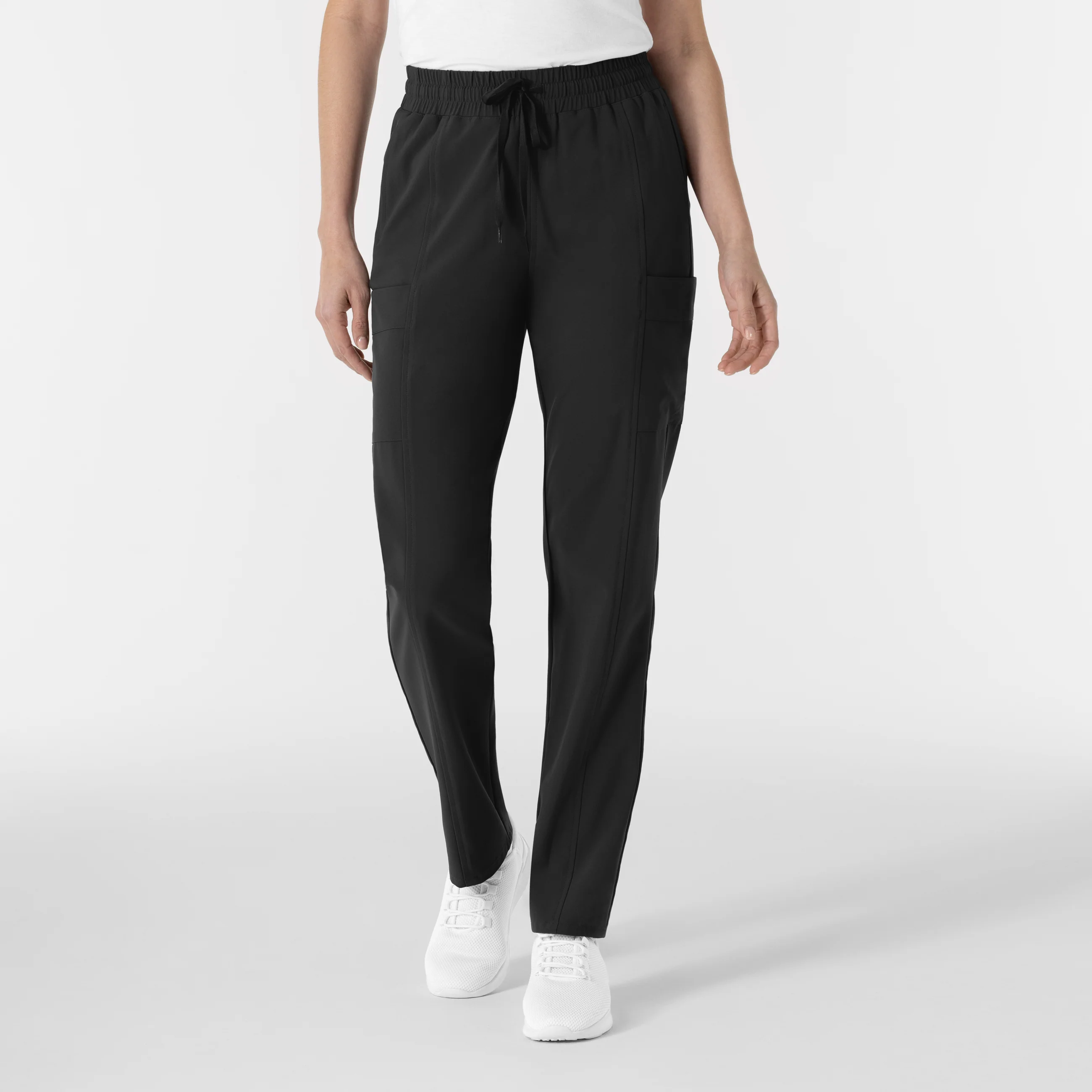 RENEW Women’s High Waist Tapered Scrub Pant - Black - Image 3