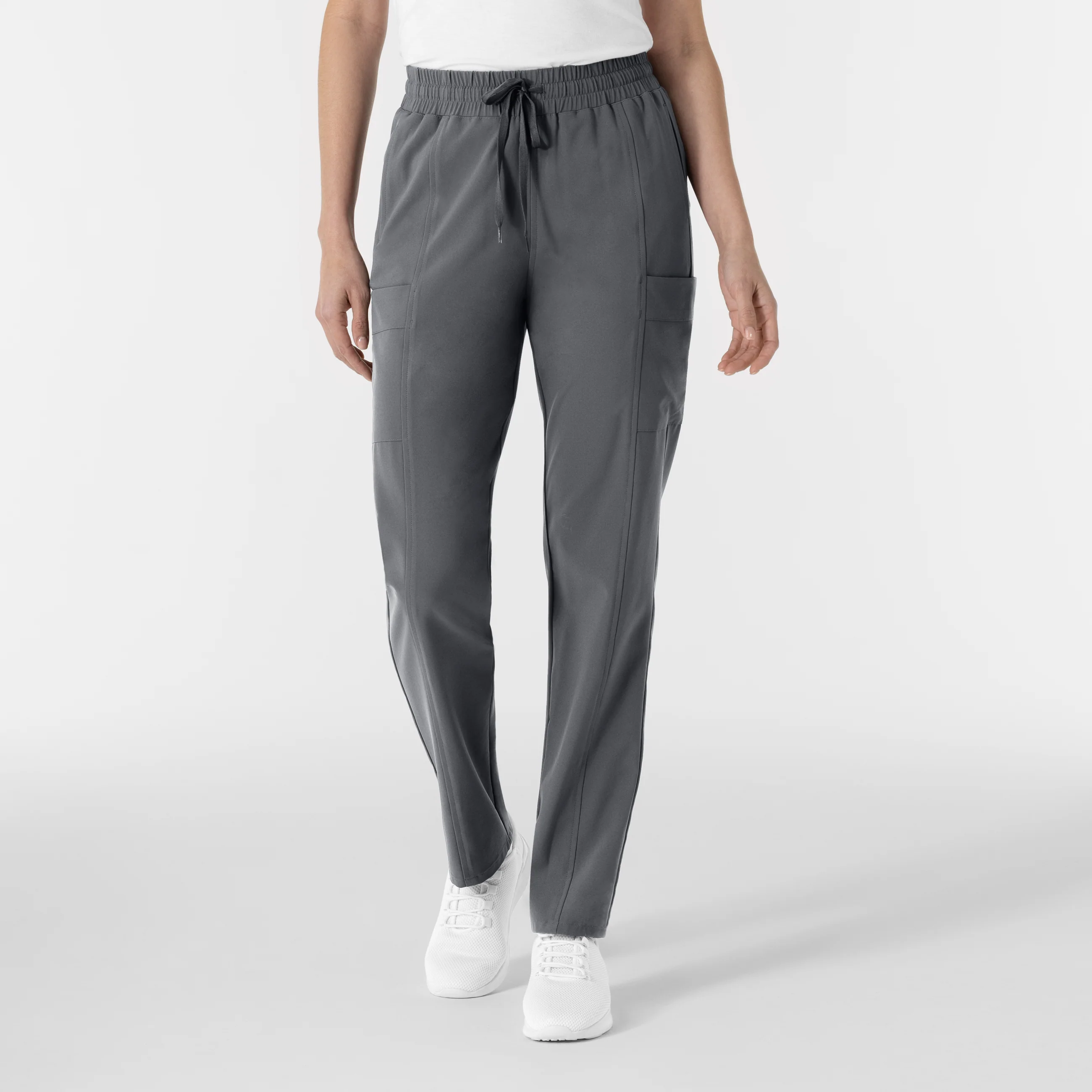 RENEW Women’s High Waist Tapered Scrub Pant - Pewter - Image 3