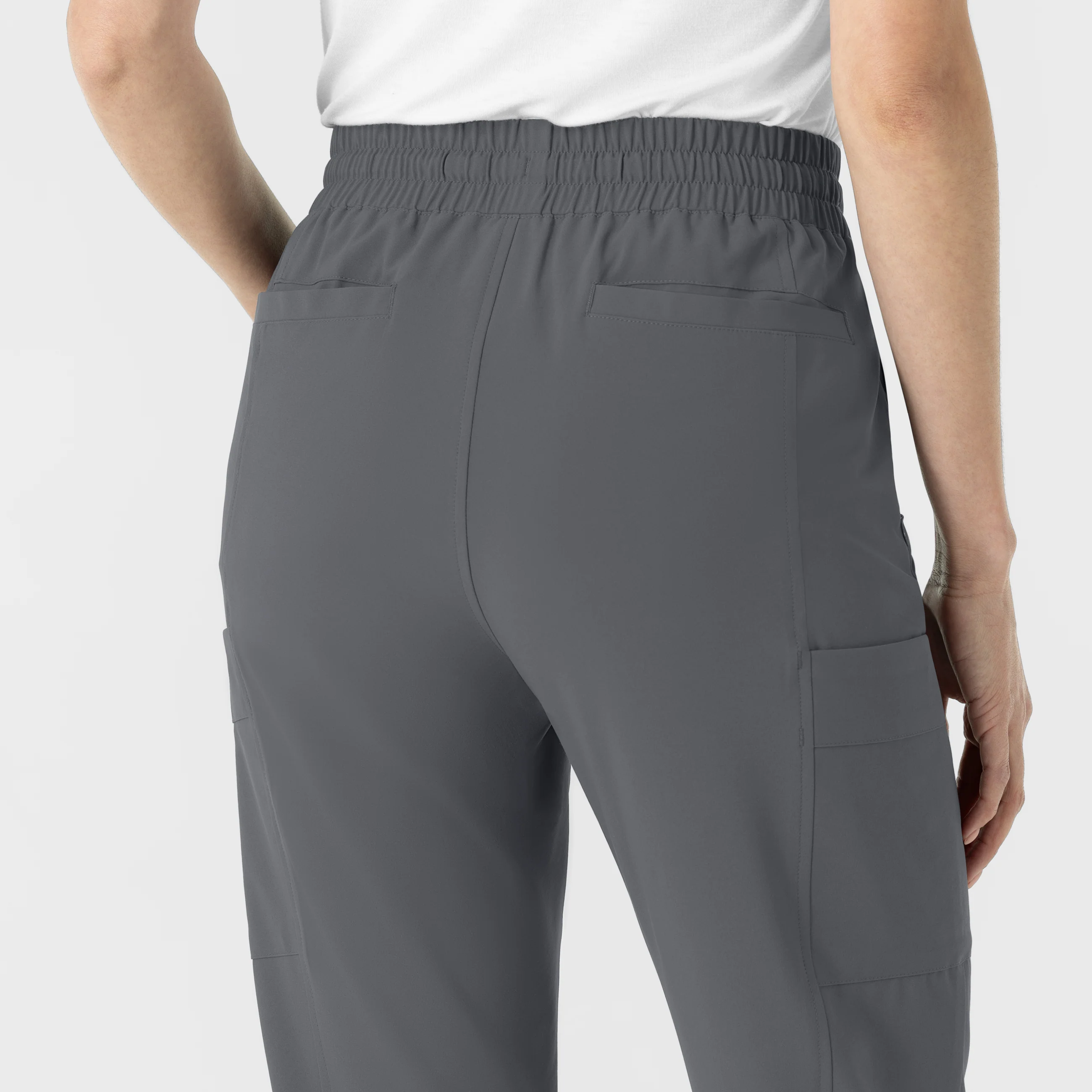 RENEW Women’s High Waist Tapered Scrub Pant - Pewter - Image 8