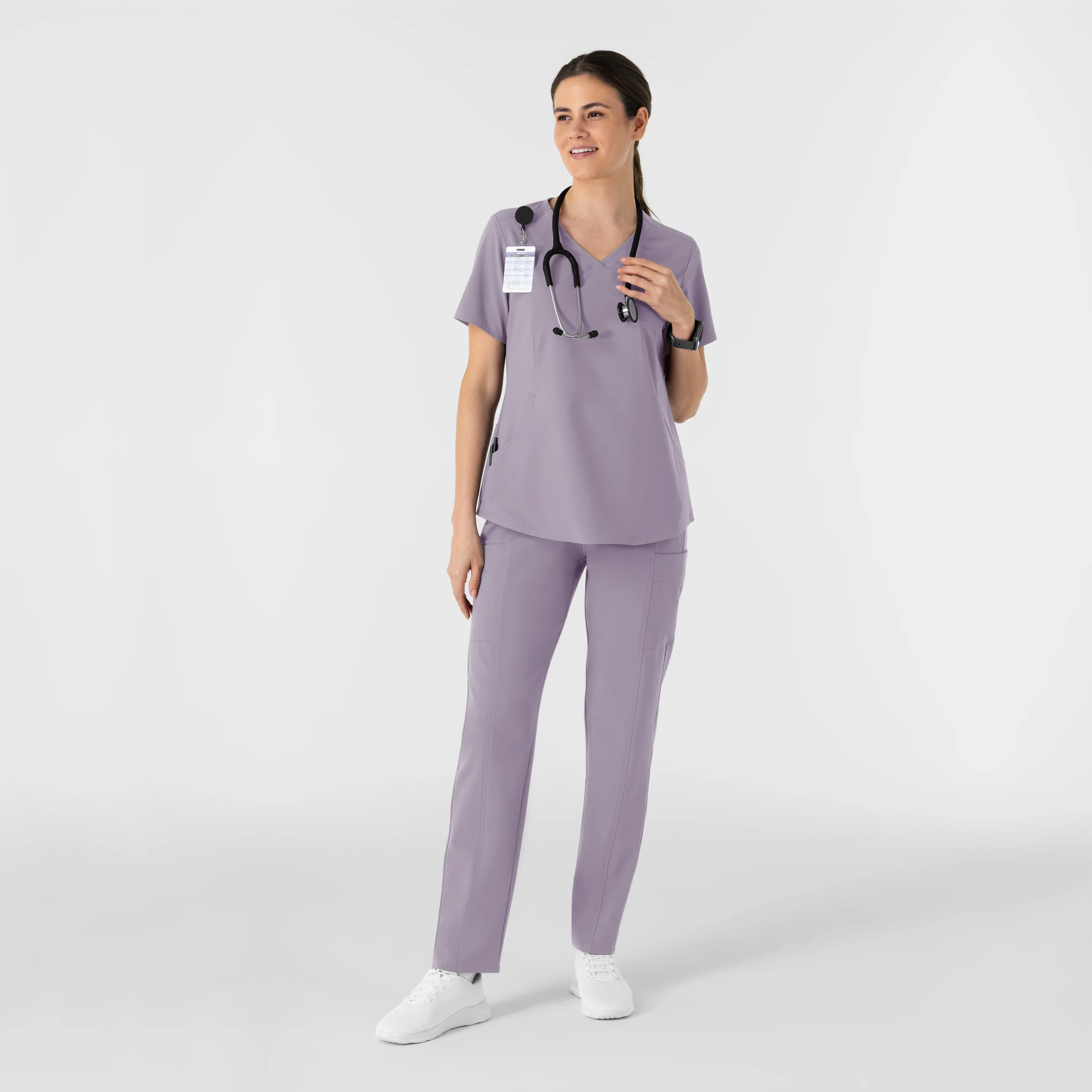 RENEW Women's V-Neck Scrub Top - Wisteria - Image 3