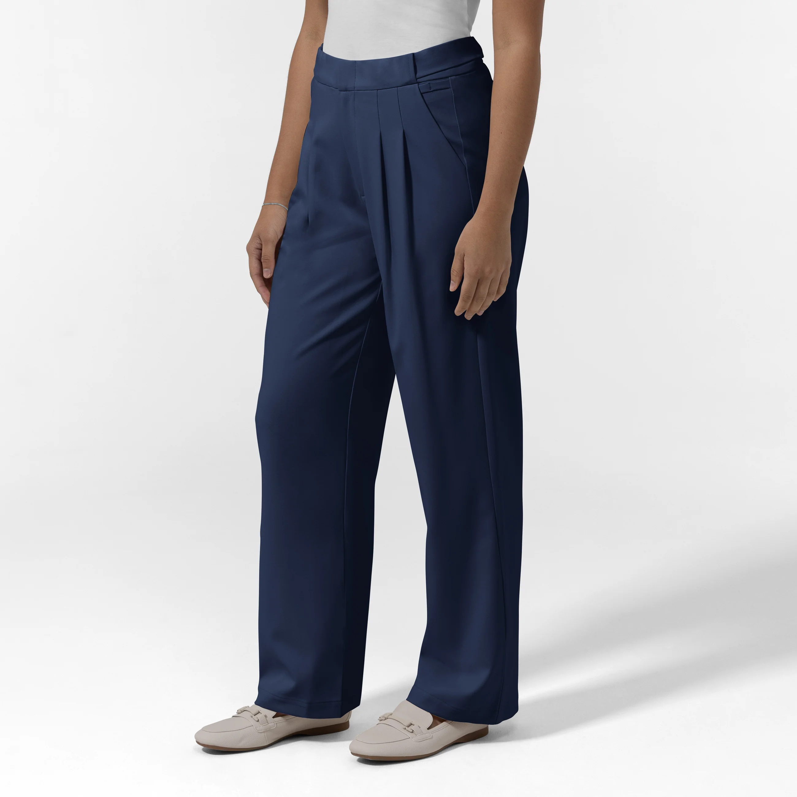BLK Edit Women's Wide Leg Scrub Trouser - Navy - Image 4