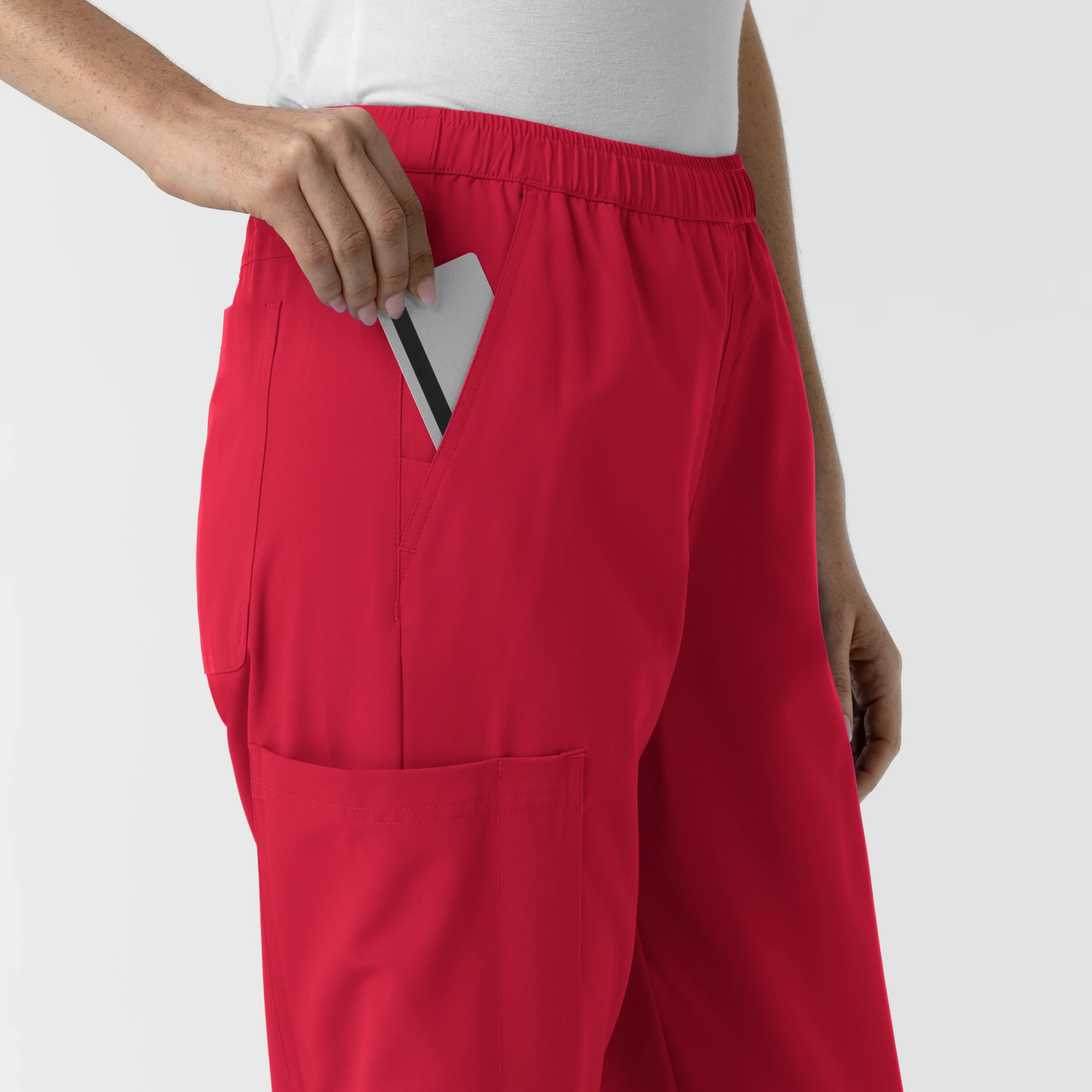 Nurtur Women’s Ankle-Length Slim Scrub Pant - Red - Image 7