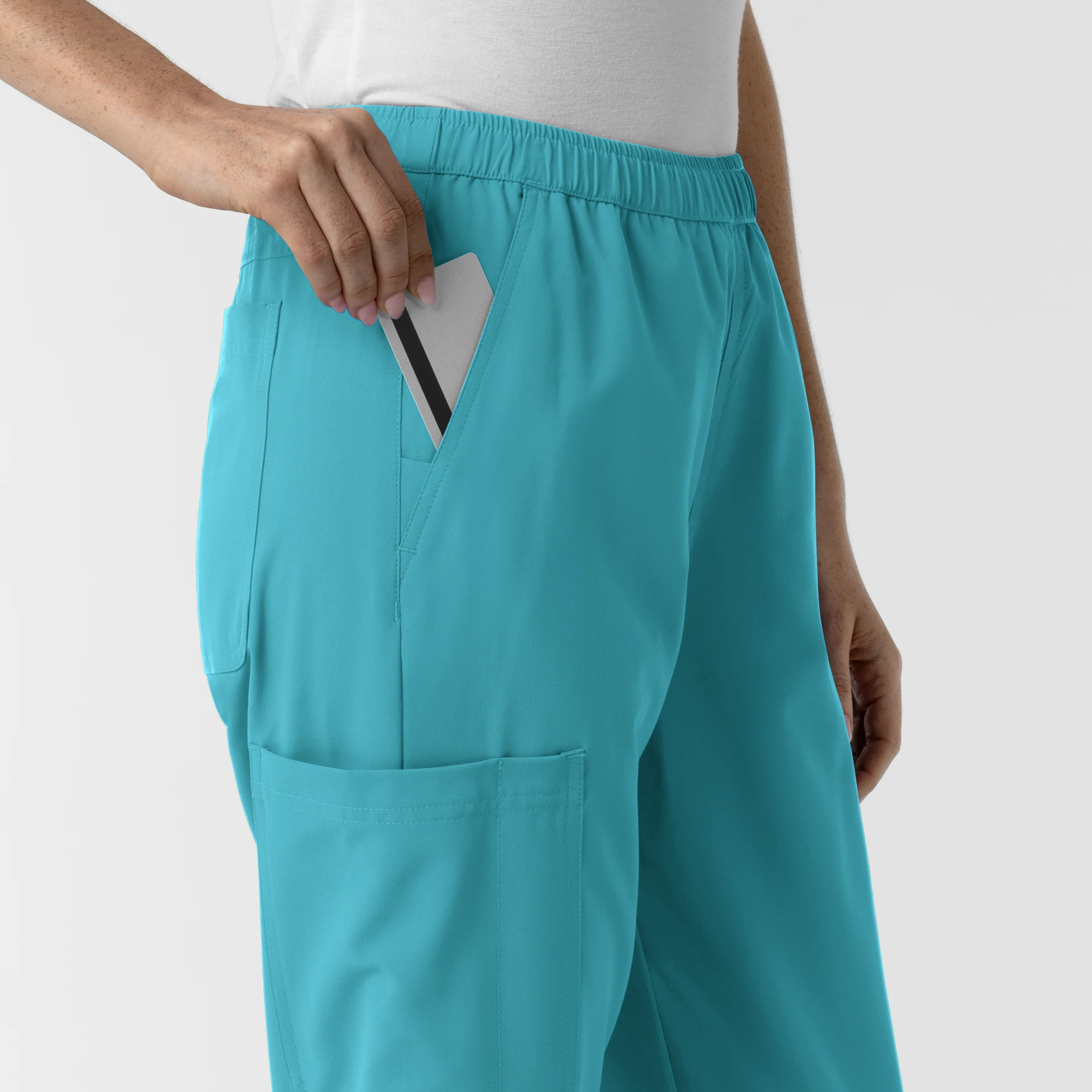 Nurtur Women’s Ankle-Length Slim Scrub Pant - Teal Blue - Image 7