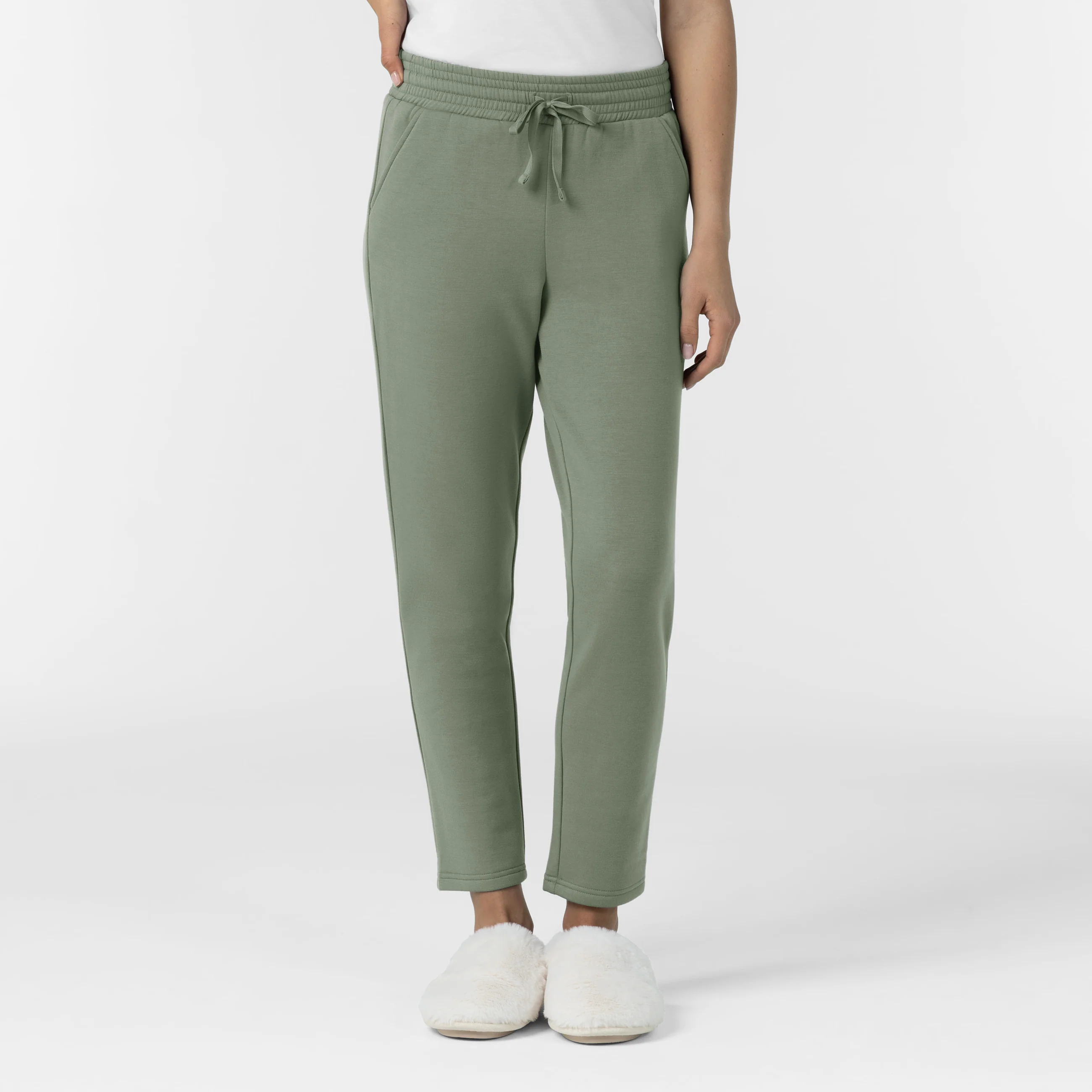 Unwind & Lounge Women's Fleece Slim Leg Pant - Sage