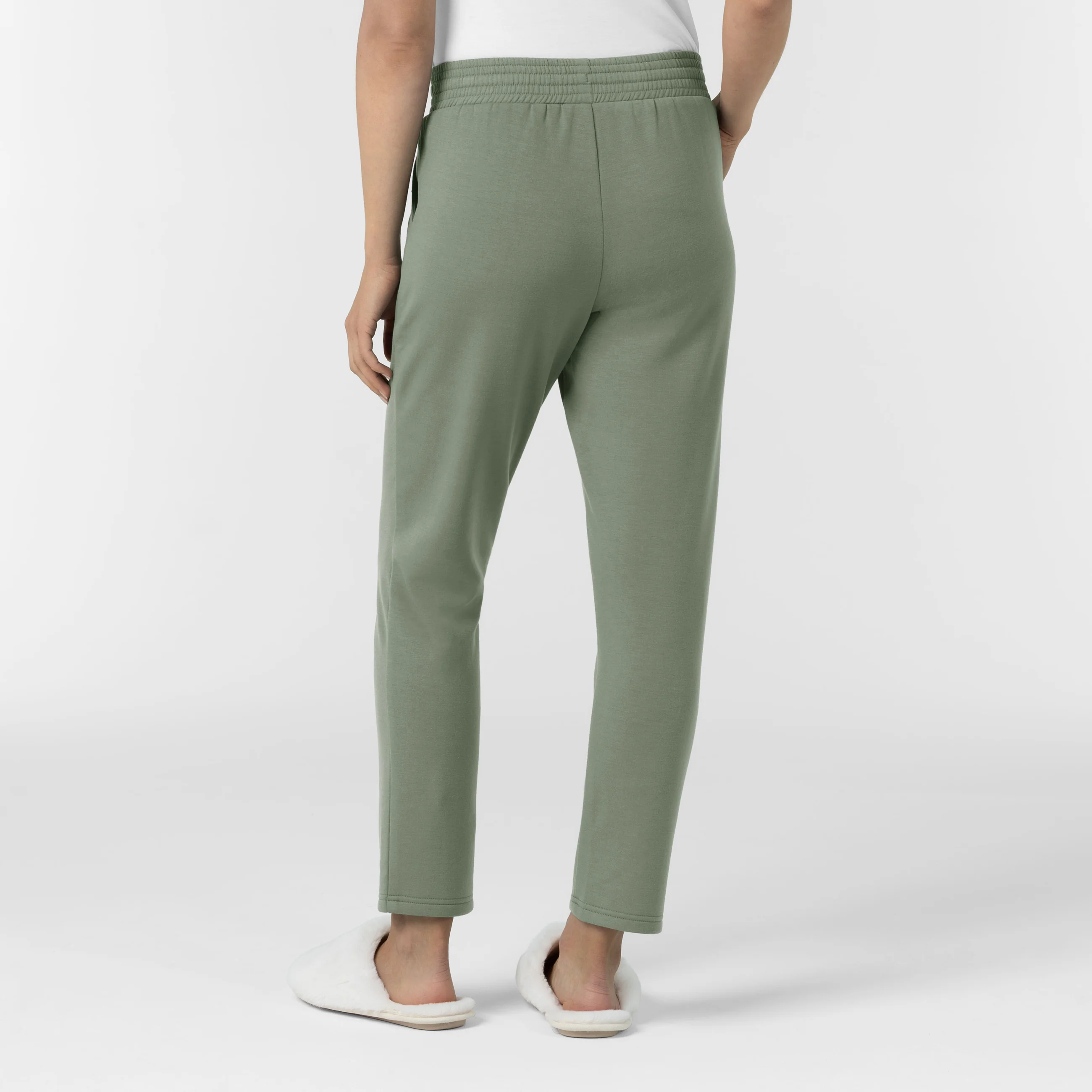 Unwind & Lounge Women's Fleece Slim Leg Pant - Sage - Image 3