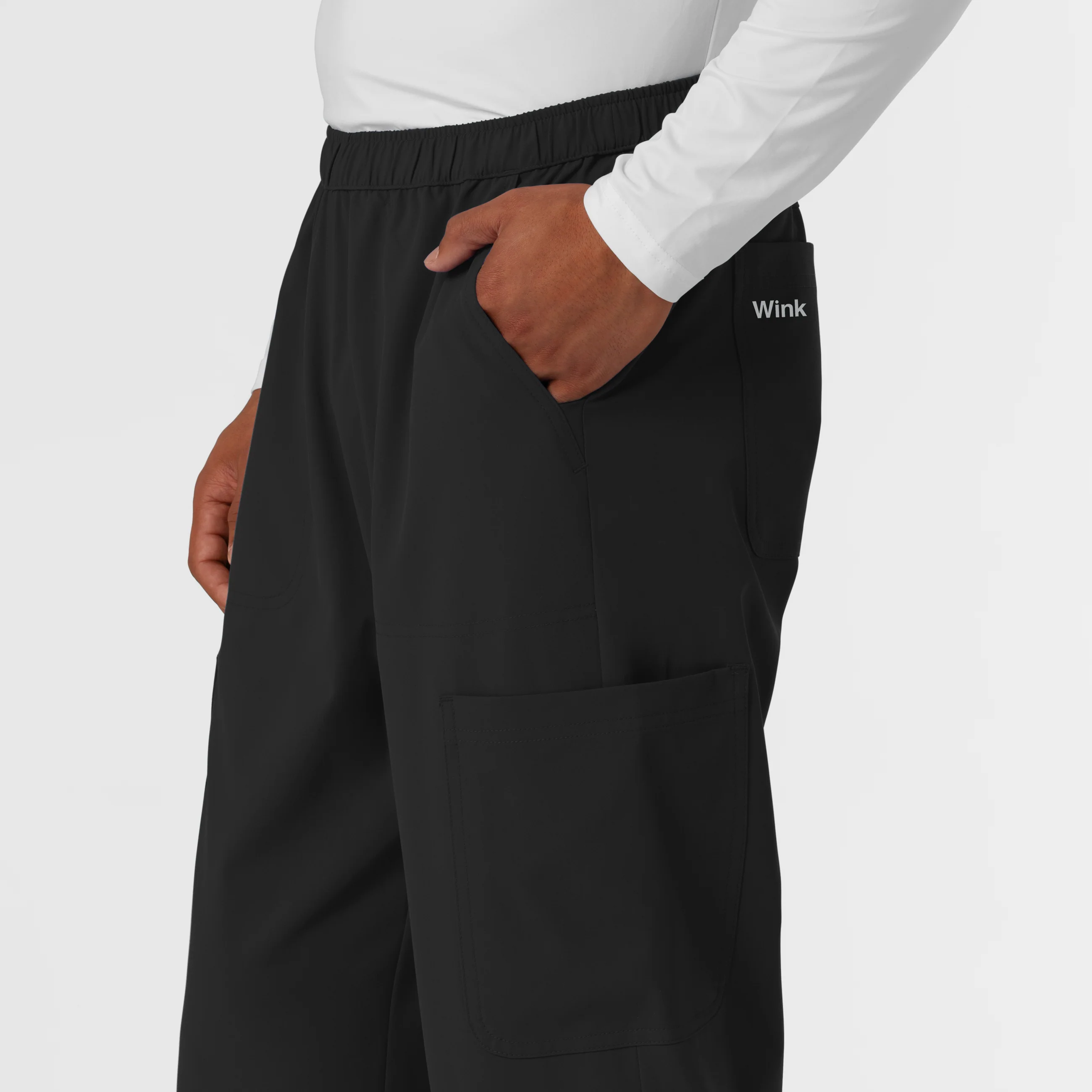 NURTUR Men's Straight Leg Cargo Scrub Pant - Black - Image 9