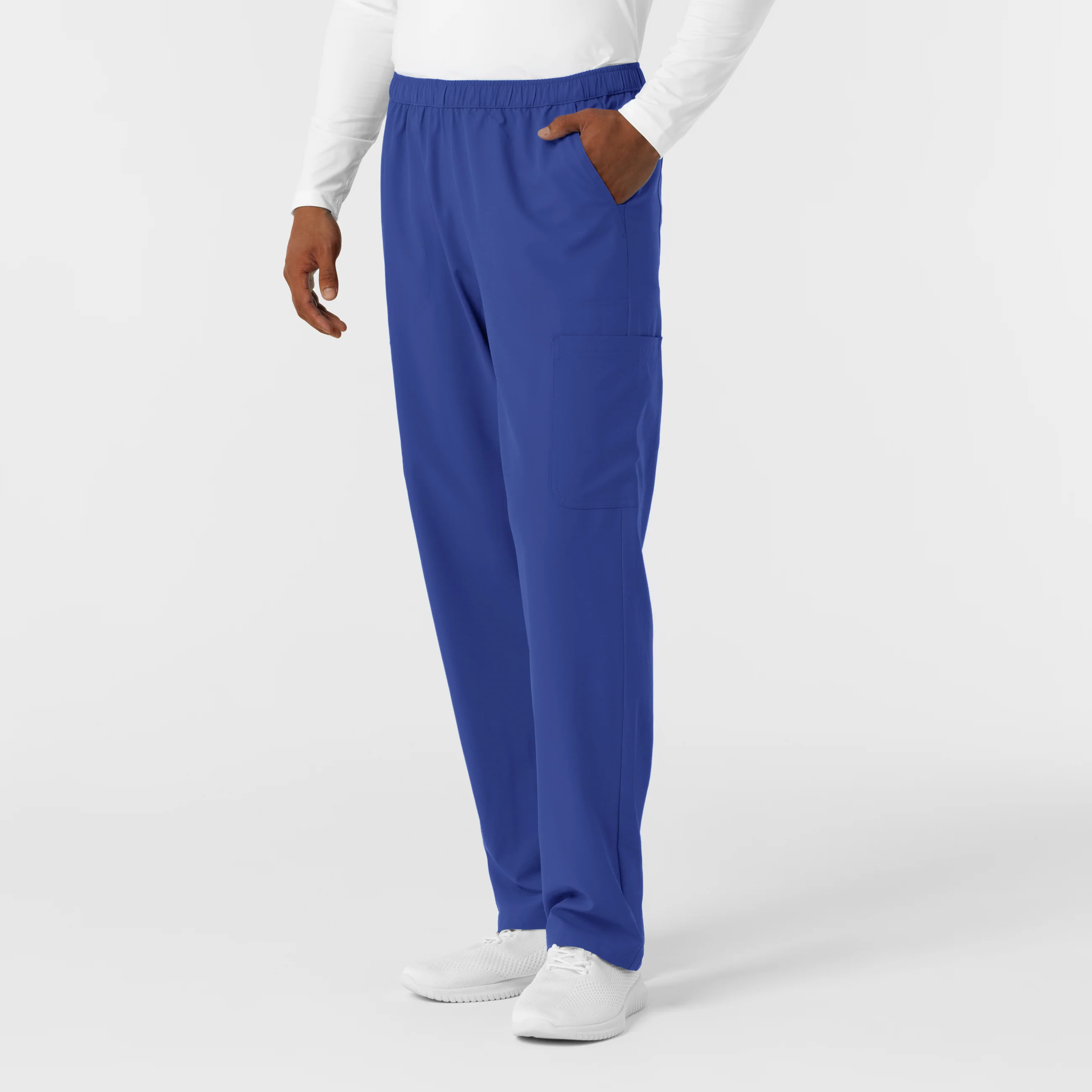 NURTUR Men's Straight Leg Cargo Scrub Pant - Galaxy Blue - Image 4