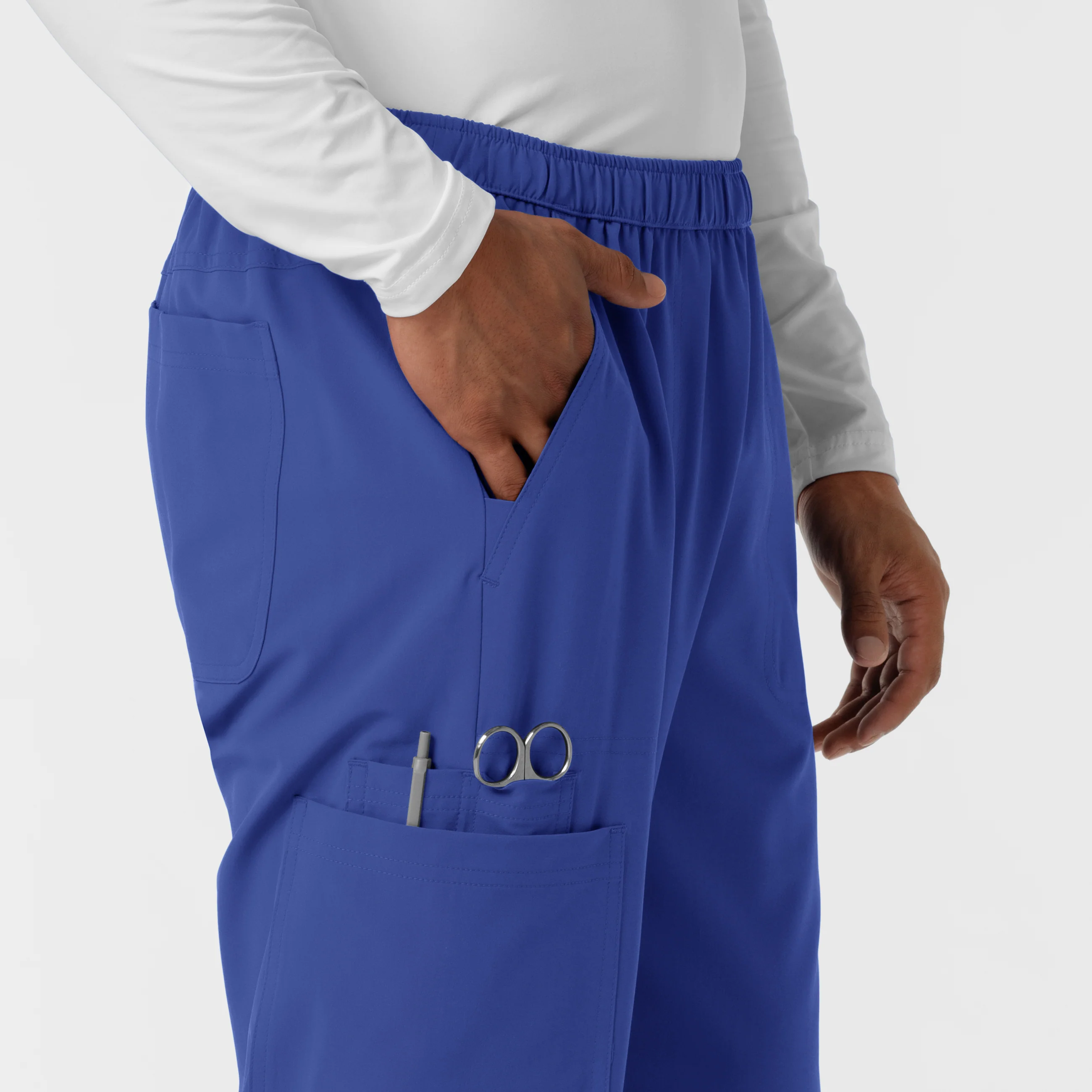 NURTUR Men's Straight Leg Cargo Scrub Pant - Galaxy Blue - Image 7