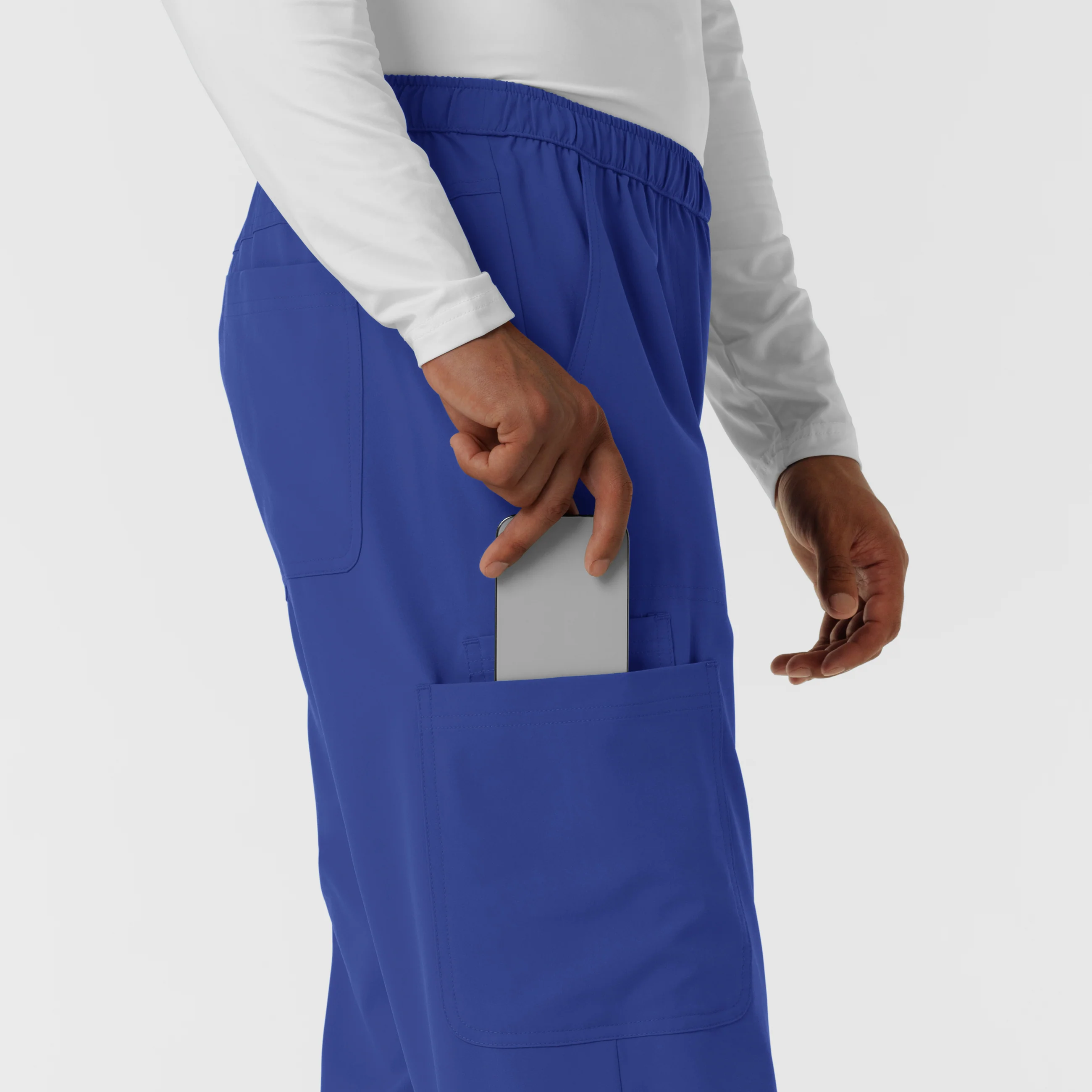 NURTUR Men's Straight Leg Cargo Scrub Pant - Galaxy Blue - Image 8