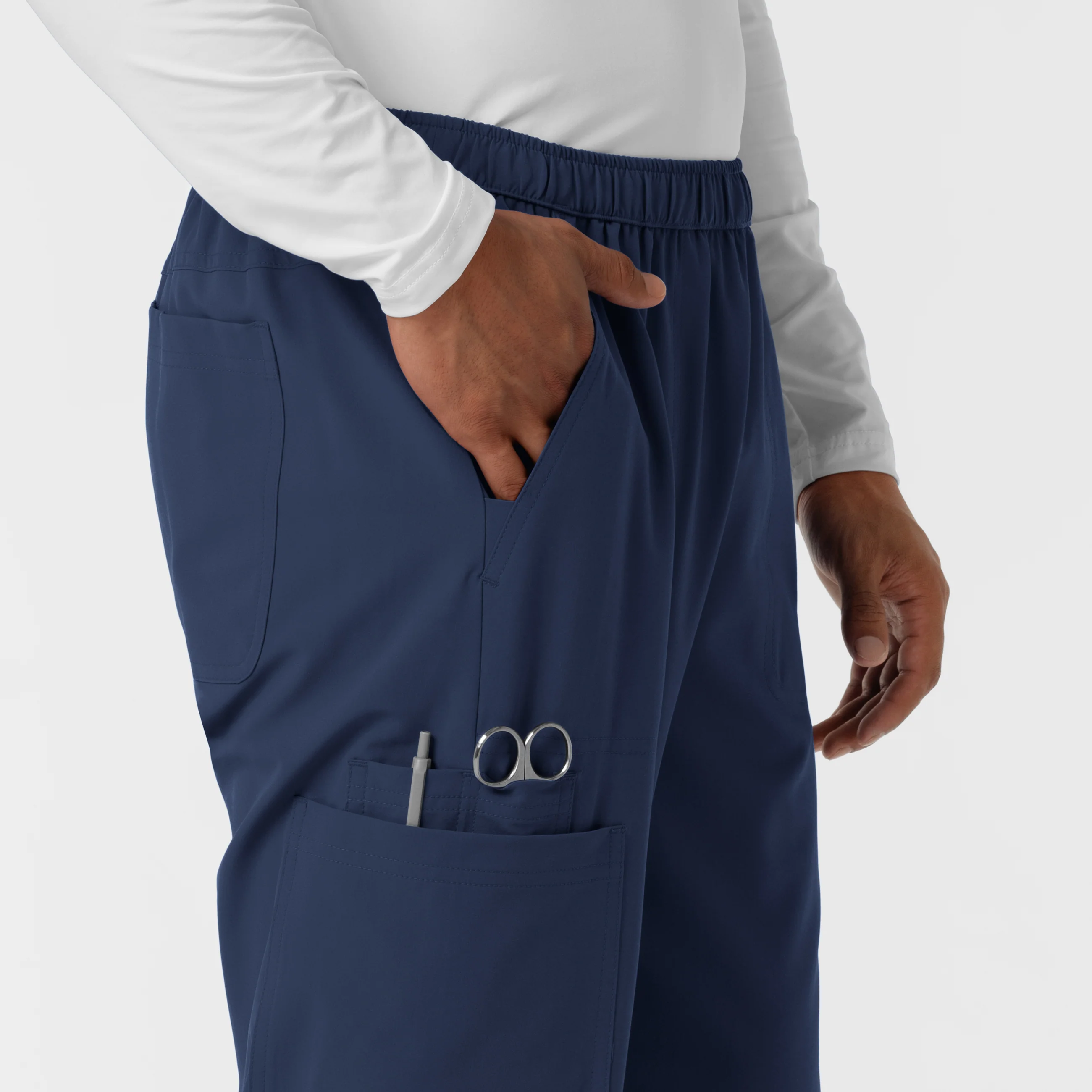 NURTUR Men's Straight Leg Cargo Scrub Pant - Navy - Image 7