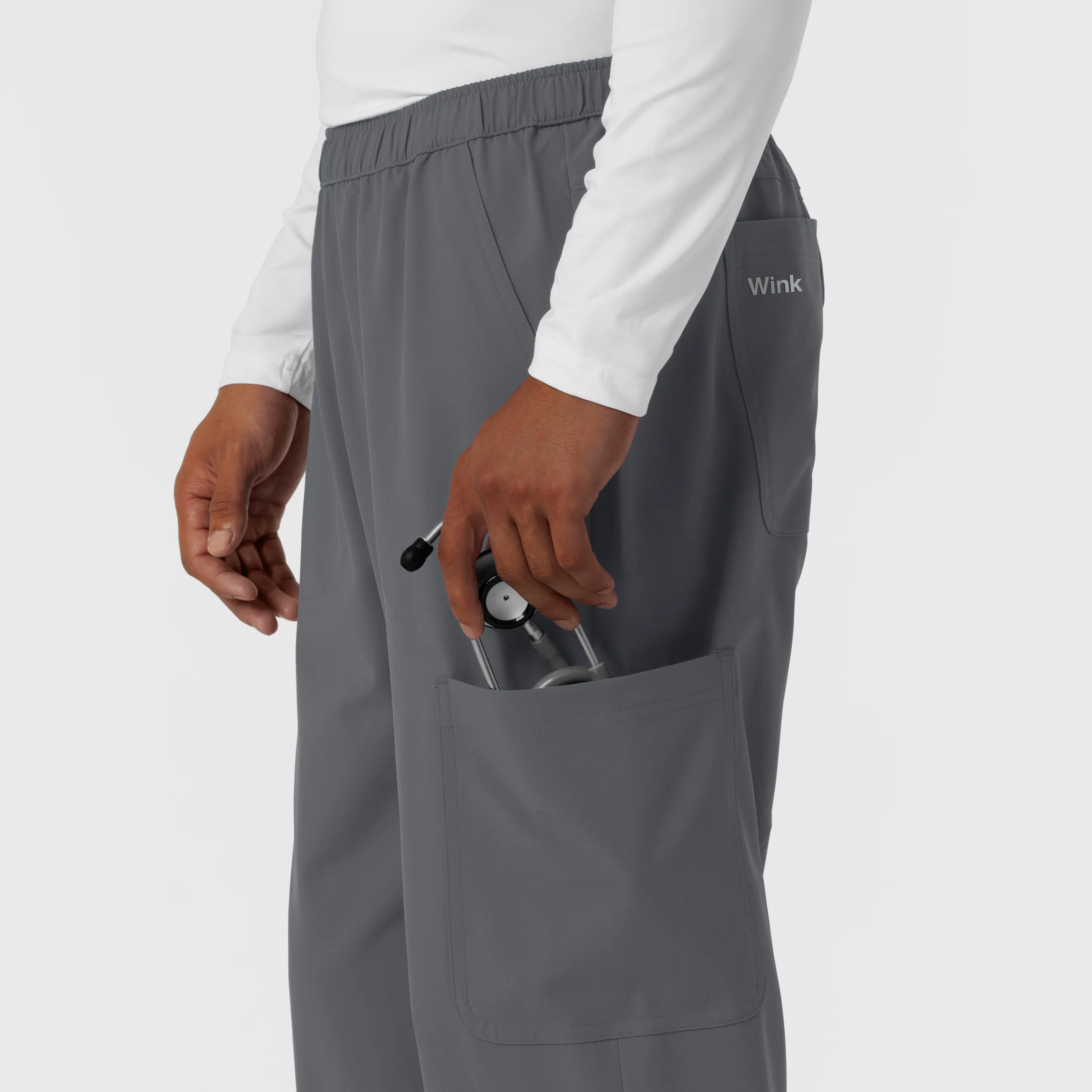 NURTUR Men's Straight Leg Cargo Scrub Pant - Pewter - Image 10