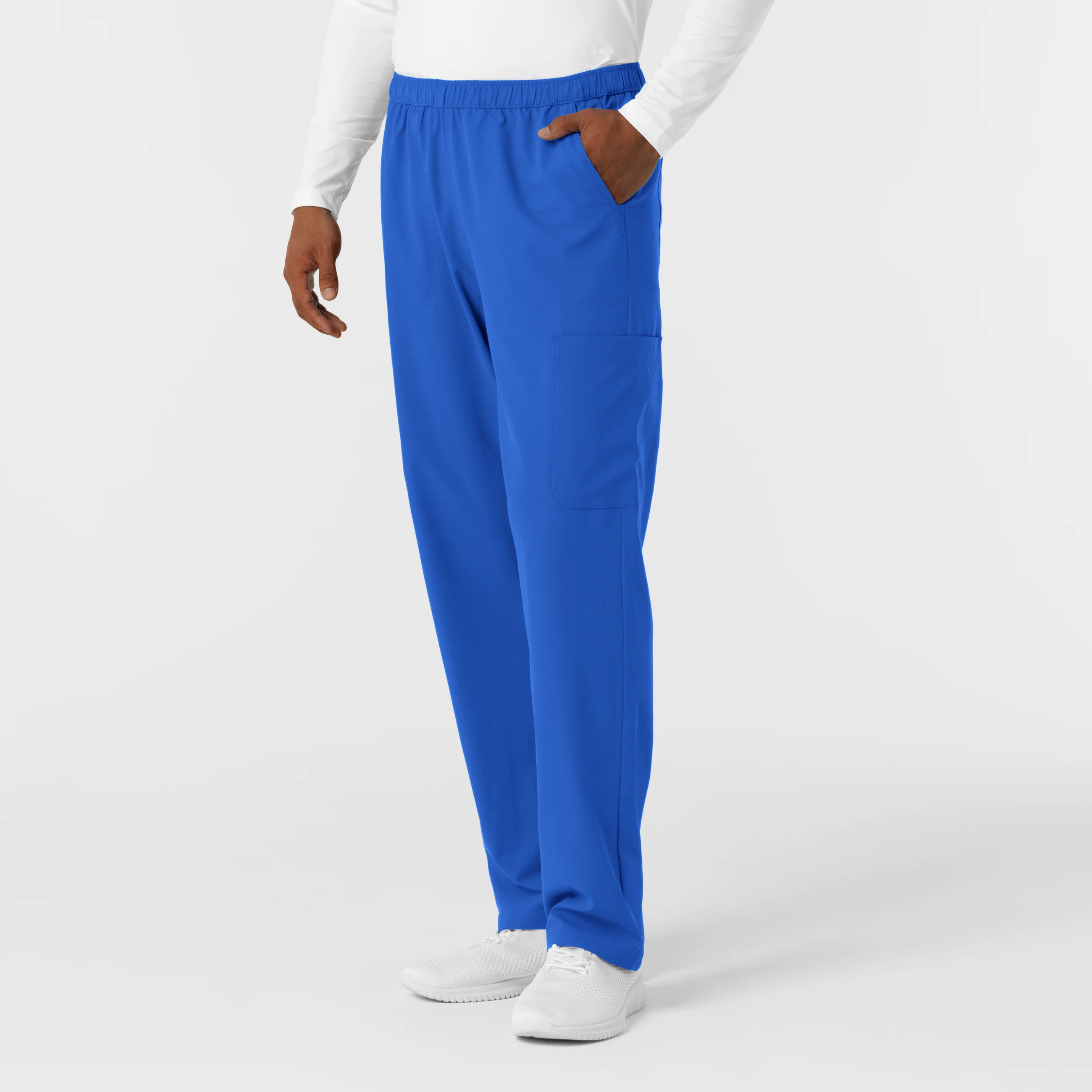NURTUR Men's Straight Leg Cargo Scrub Pant - Royal - Image 4