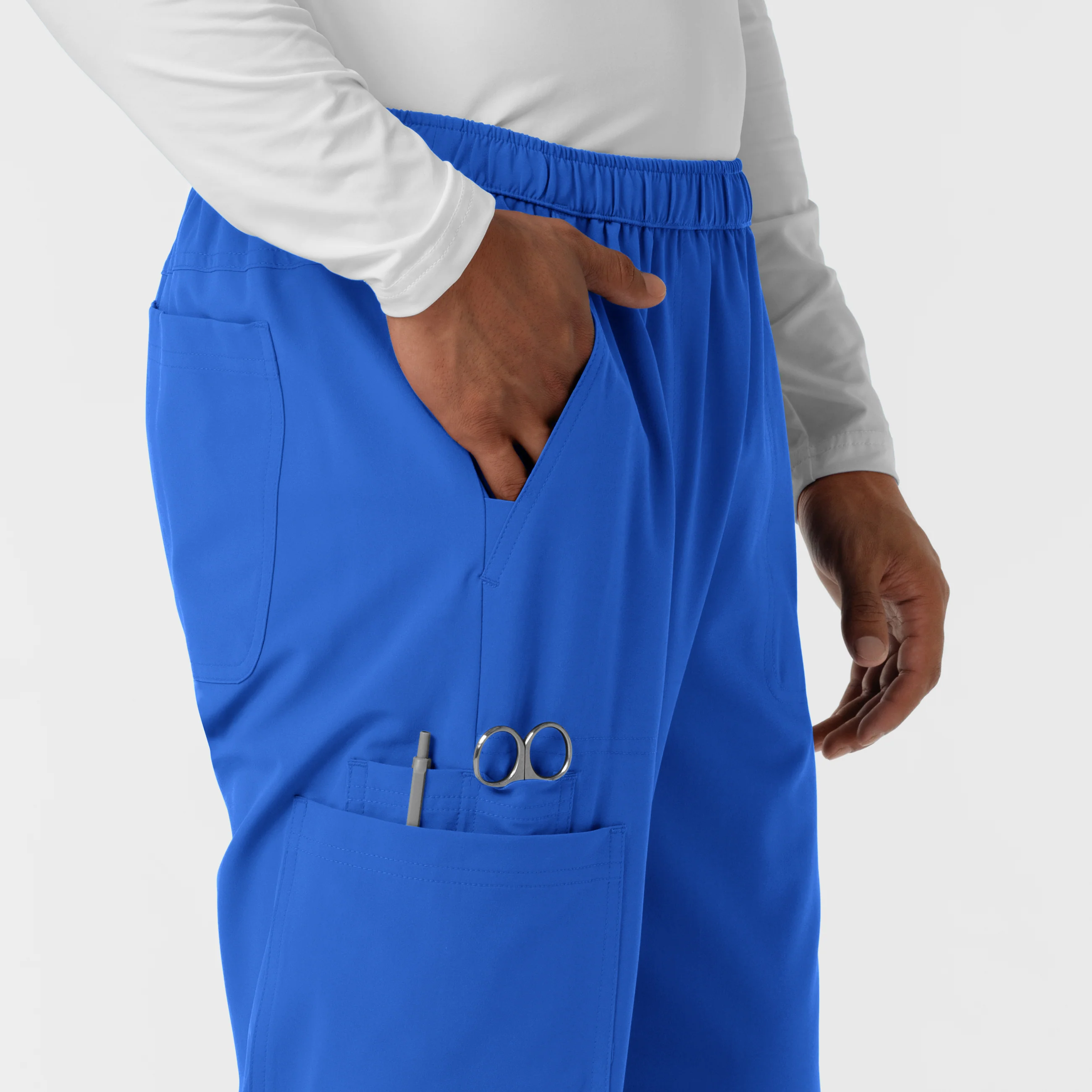 NURTUR Men's Straight Leg Cargo Scrub Pant - Royal - Image 7