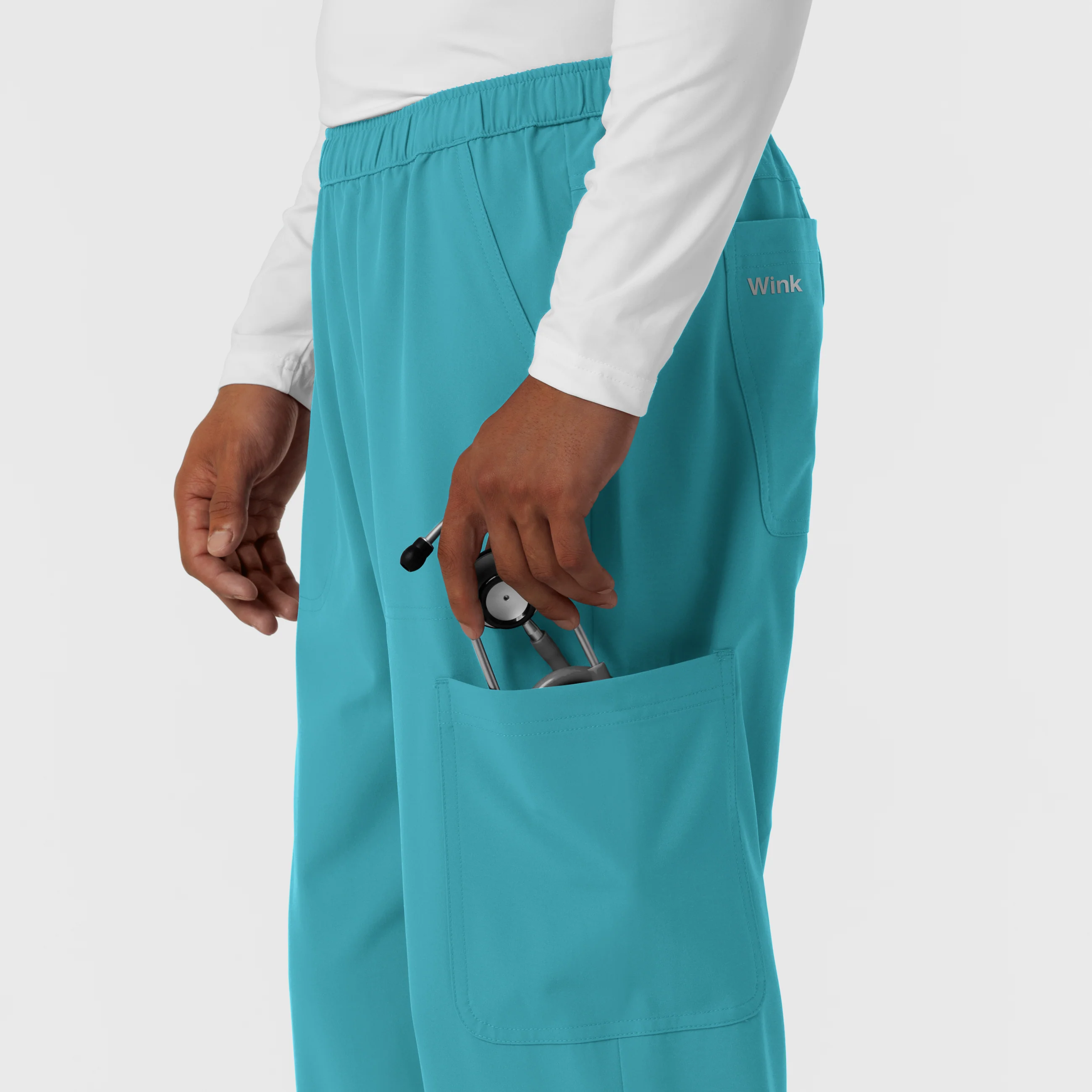 Nurtur Men's Straight Leg Cargo Scrub Pant - Teal Blue - Image 10