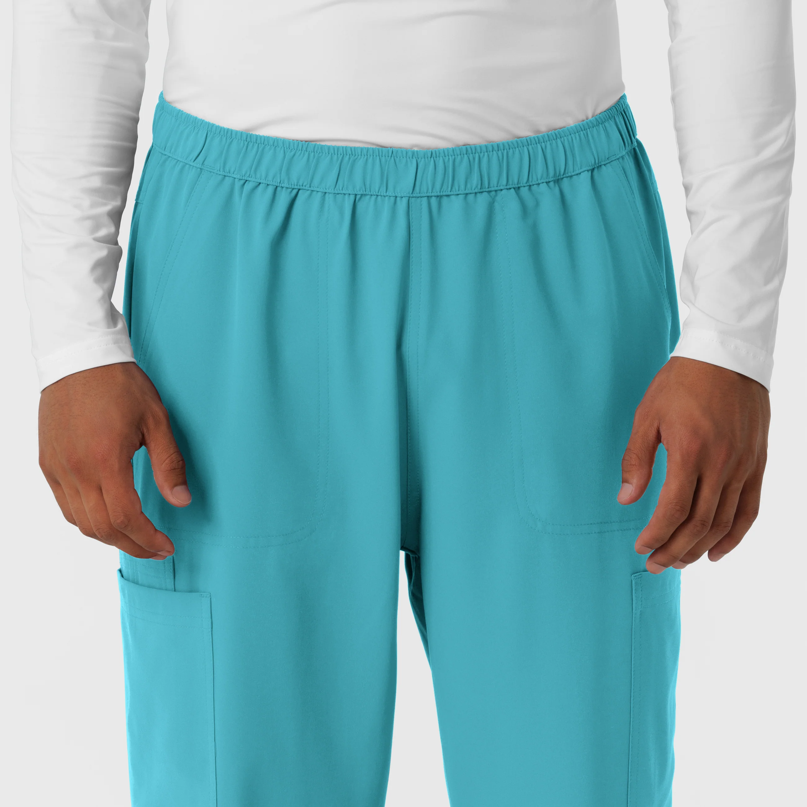 Nurtur Men's Straight Leg Cargo Scrub Pant - Teal Blue - Image 5