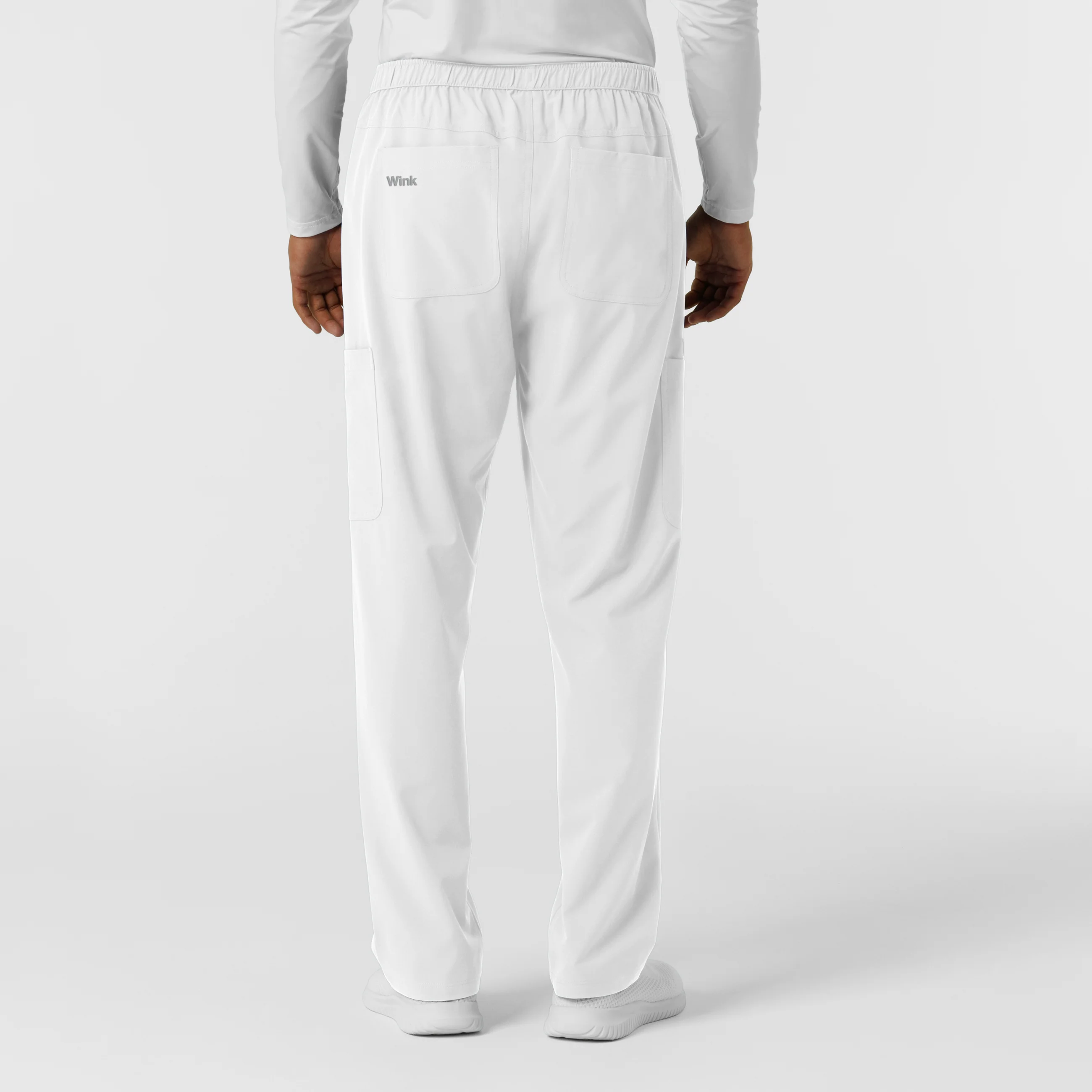 NURTUR Men's Straight Leg Cargo Scrub Pant - White - Image 3