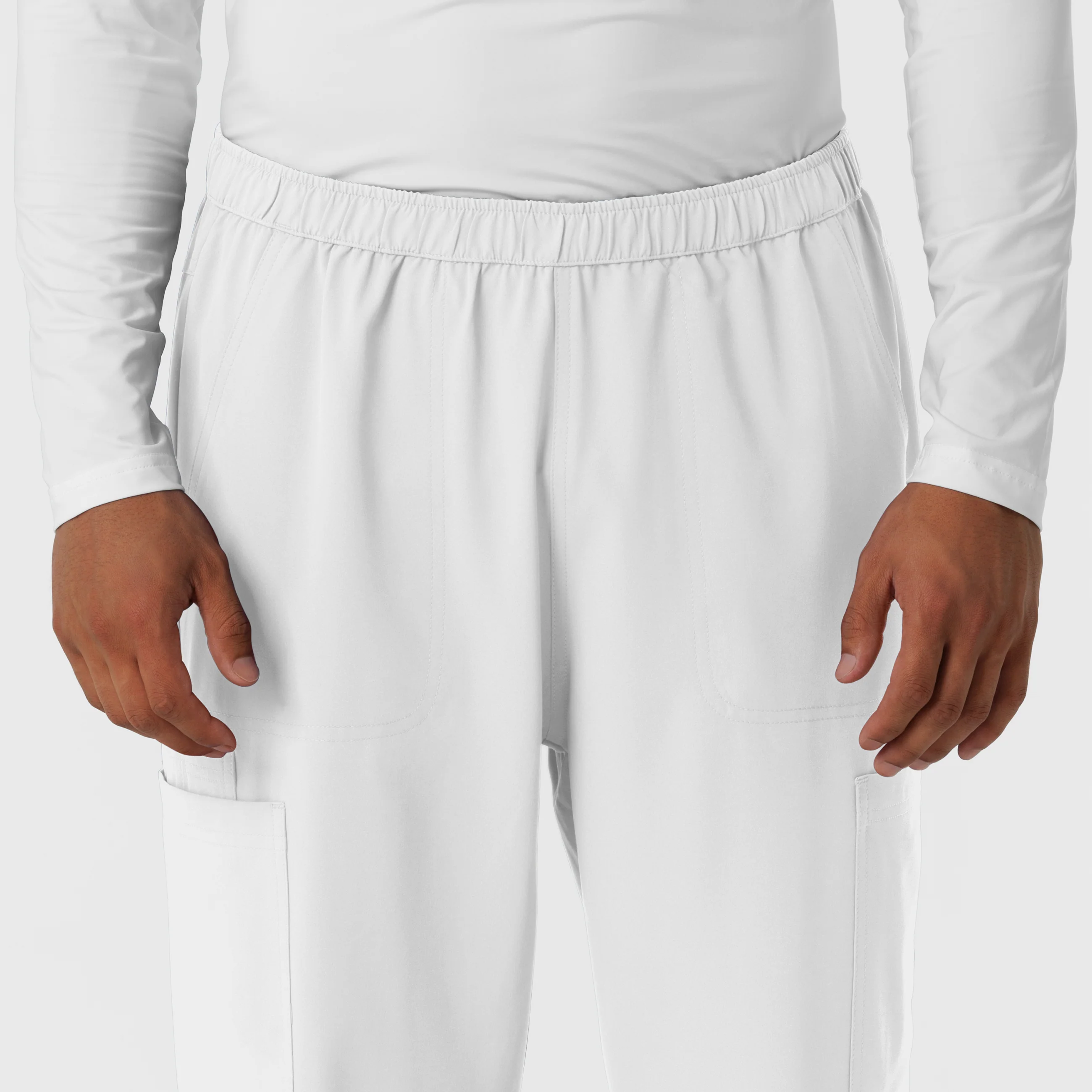 NURTUR Men's Straight Leg Cargo Scrub Pant - White - Image 5
