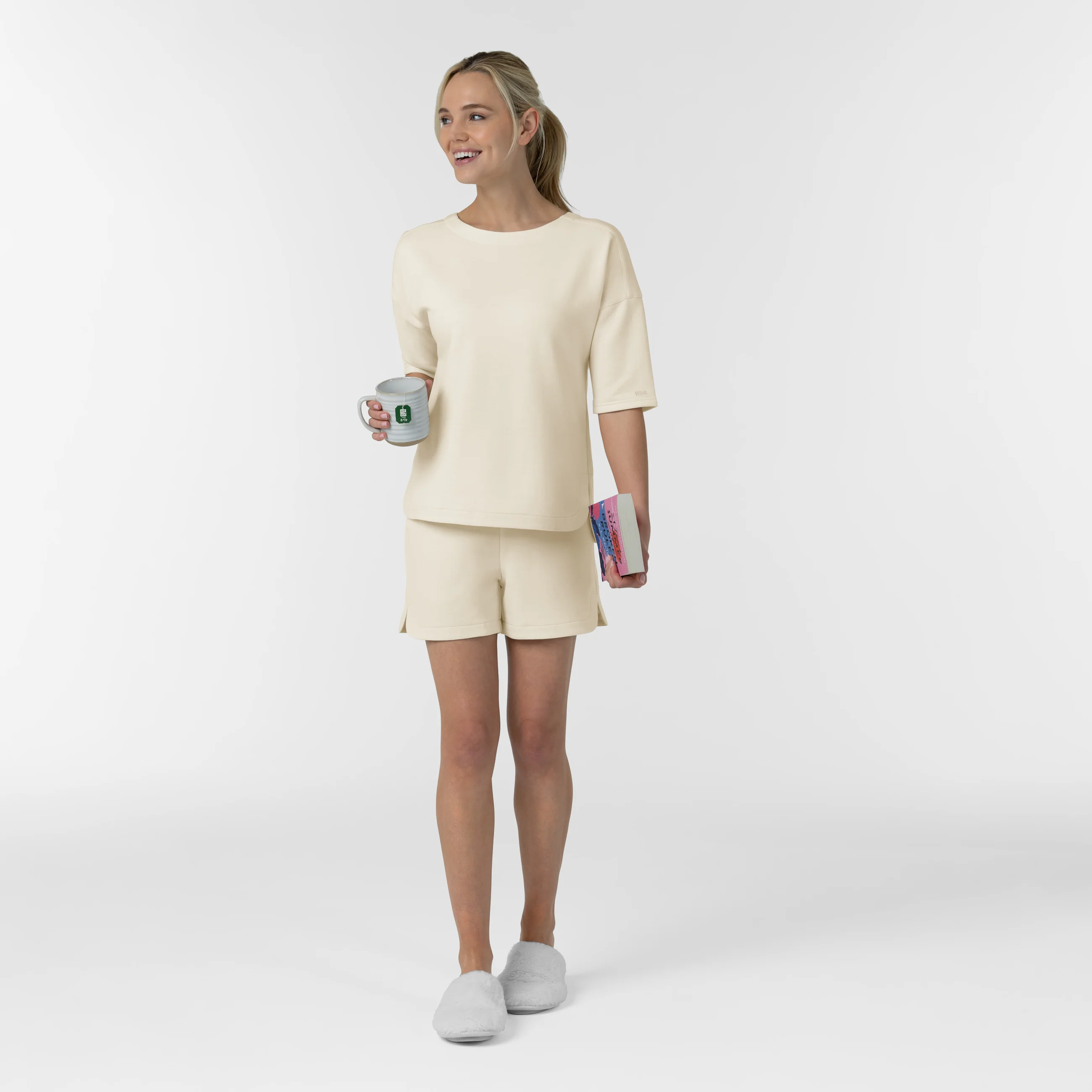 Unwind & Lounge Women's Fleece High Rise Shorts - Birch - Image 3