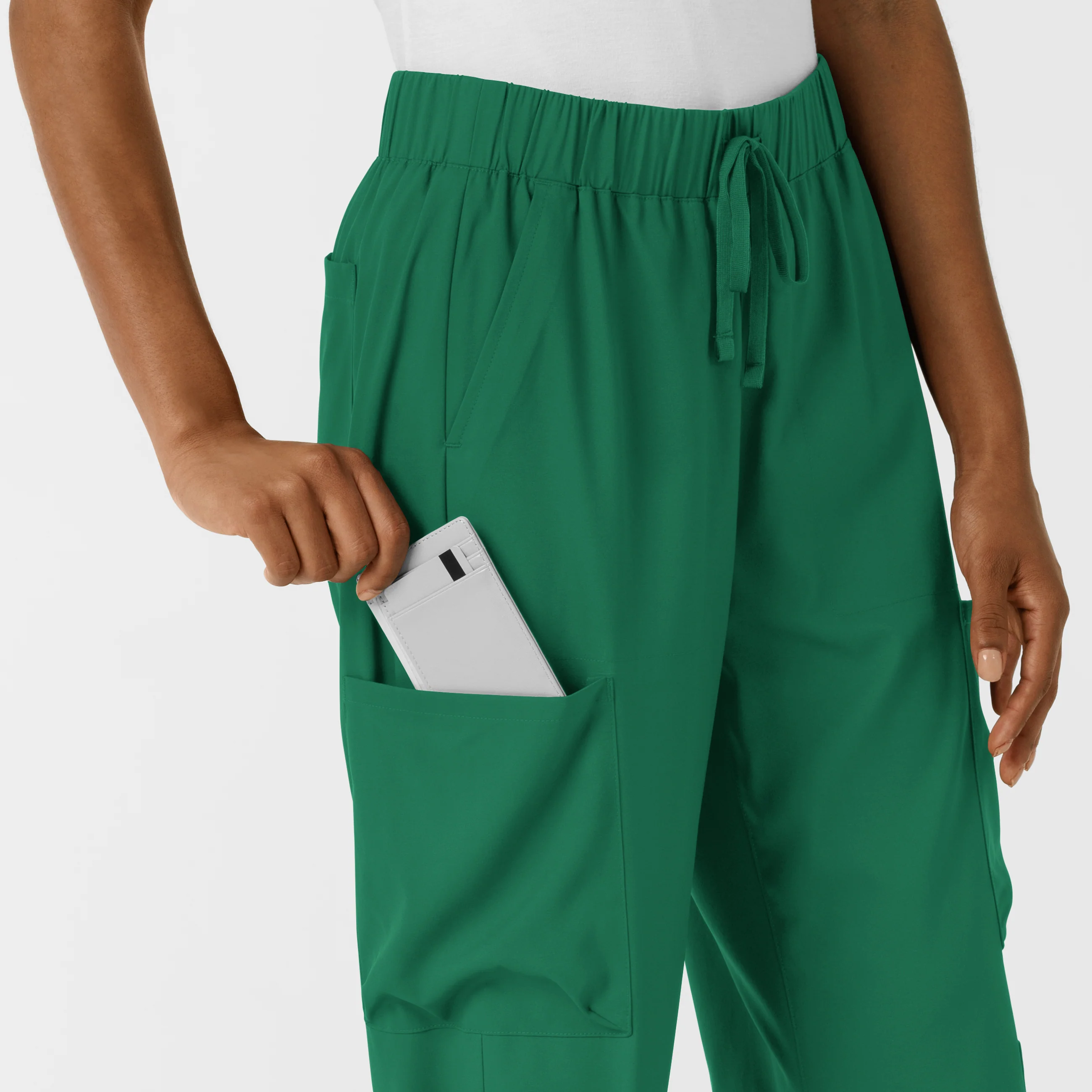 Boundless Women's Classic Wide Leg Cargo Scrub Pant - Hunter - Image 8