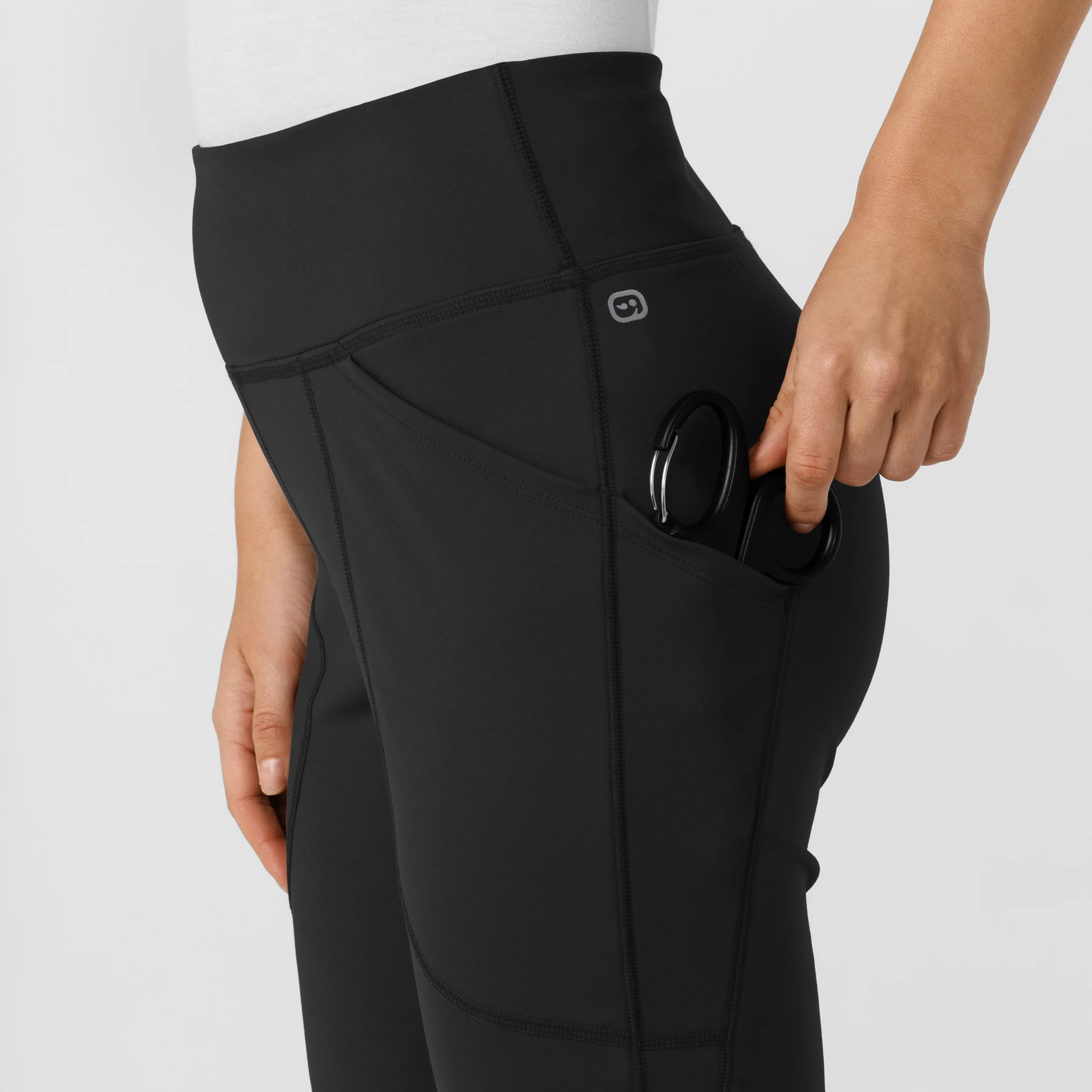 RENEW Knit Women's Flare Yoga Scrub Pant - Black - Image 8