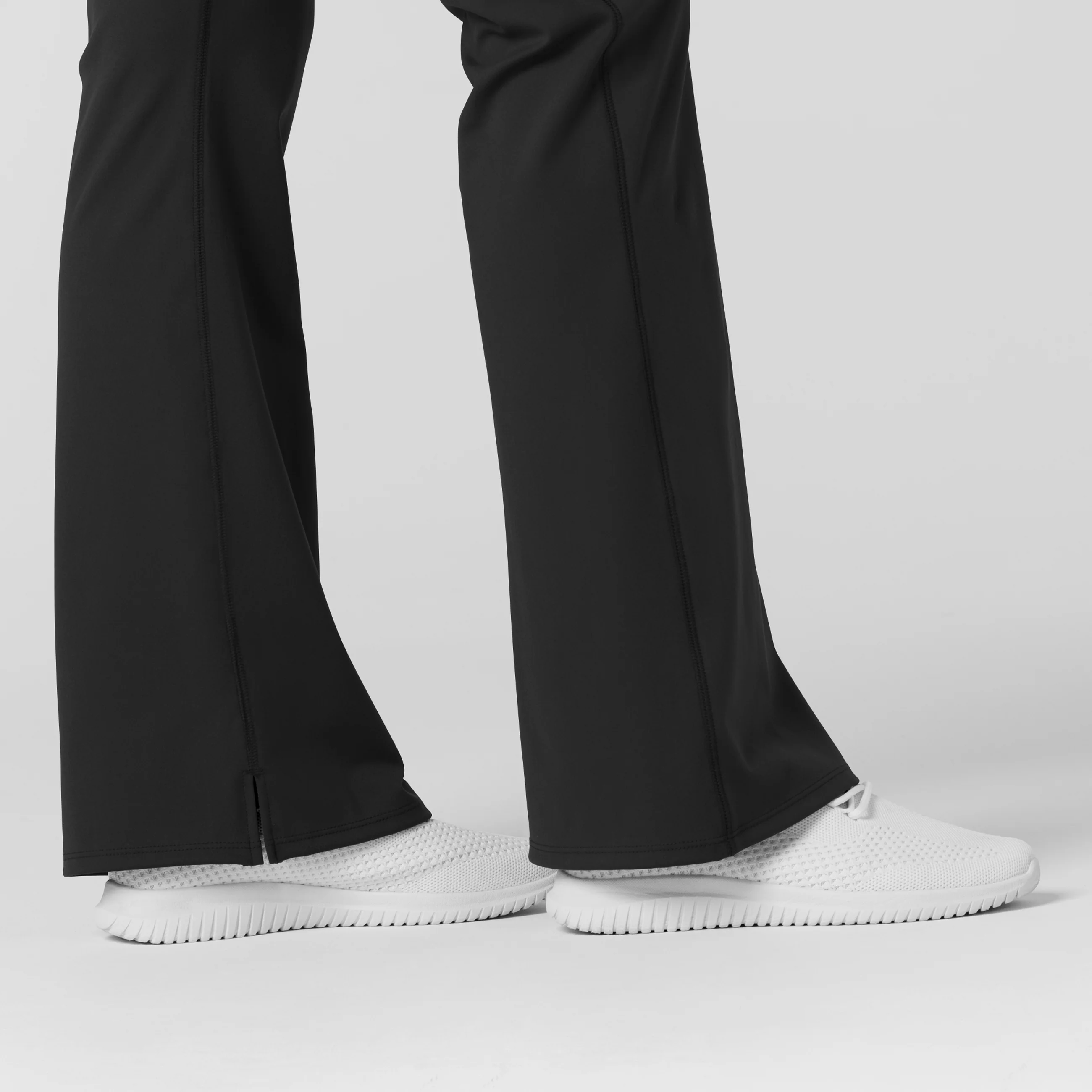 RENEW Knit Women's Flare Yoga Scrub Pant - Black - Image 9