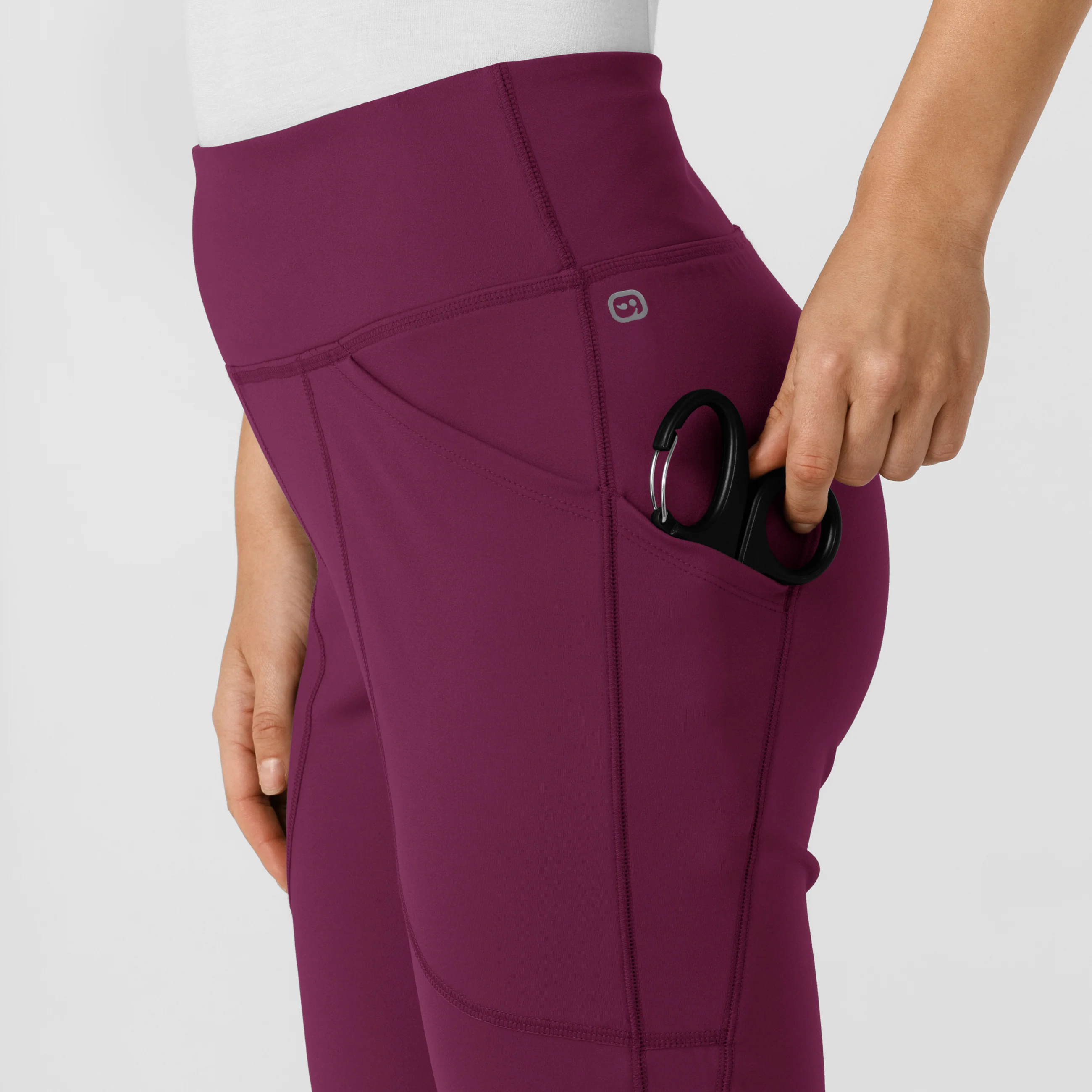 RENEW Knit Women's Flare Yoga Scrub Pant - Wine - Image 8