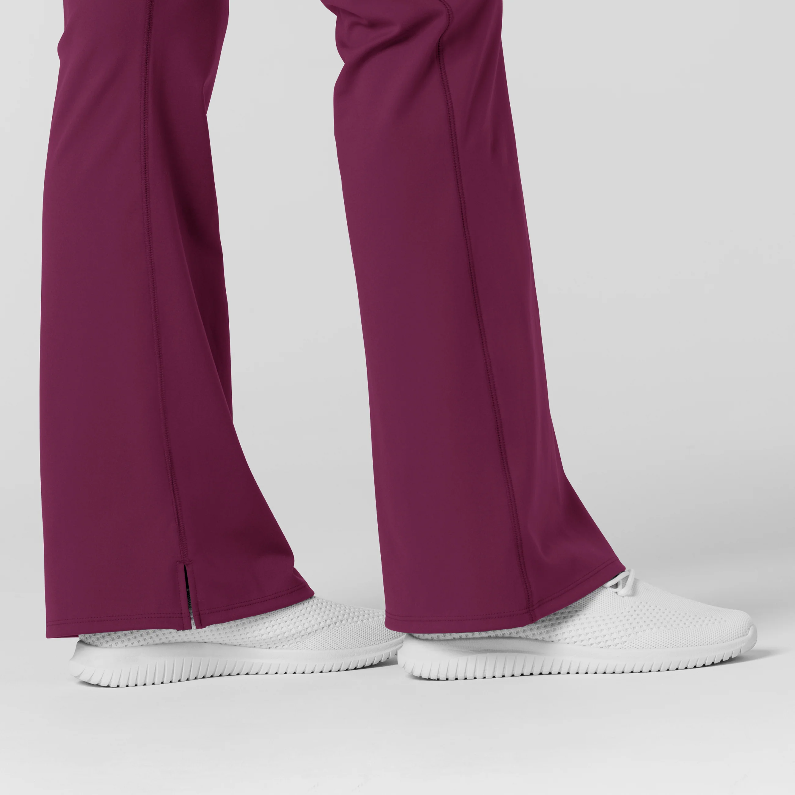RENEW Knit Women's Flare Yoga Scrub Pant - Wine - Image 9
