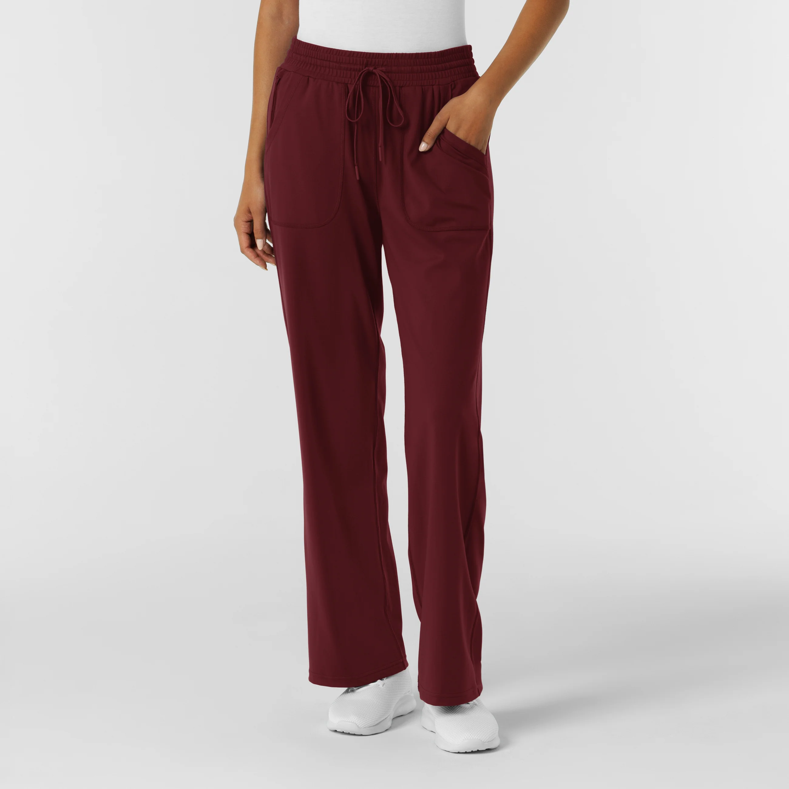 RENEW Knit Women's Wide Leg Scrub Pant - Burgundy