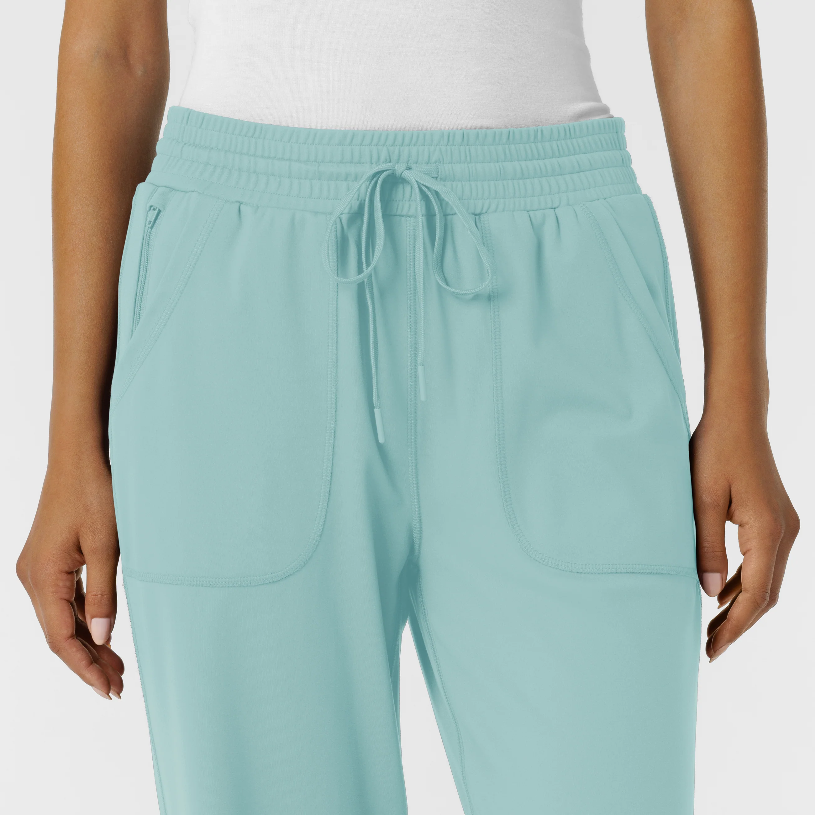 RENEW Knit Women's Wide Leg Scrub Pant - Coastal Blue - Image 5