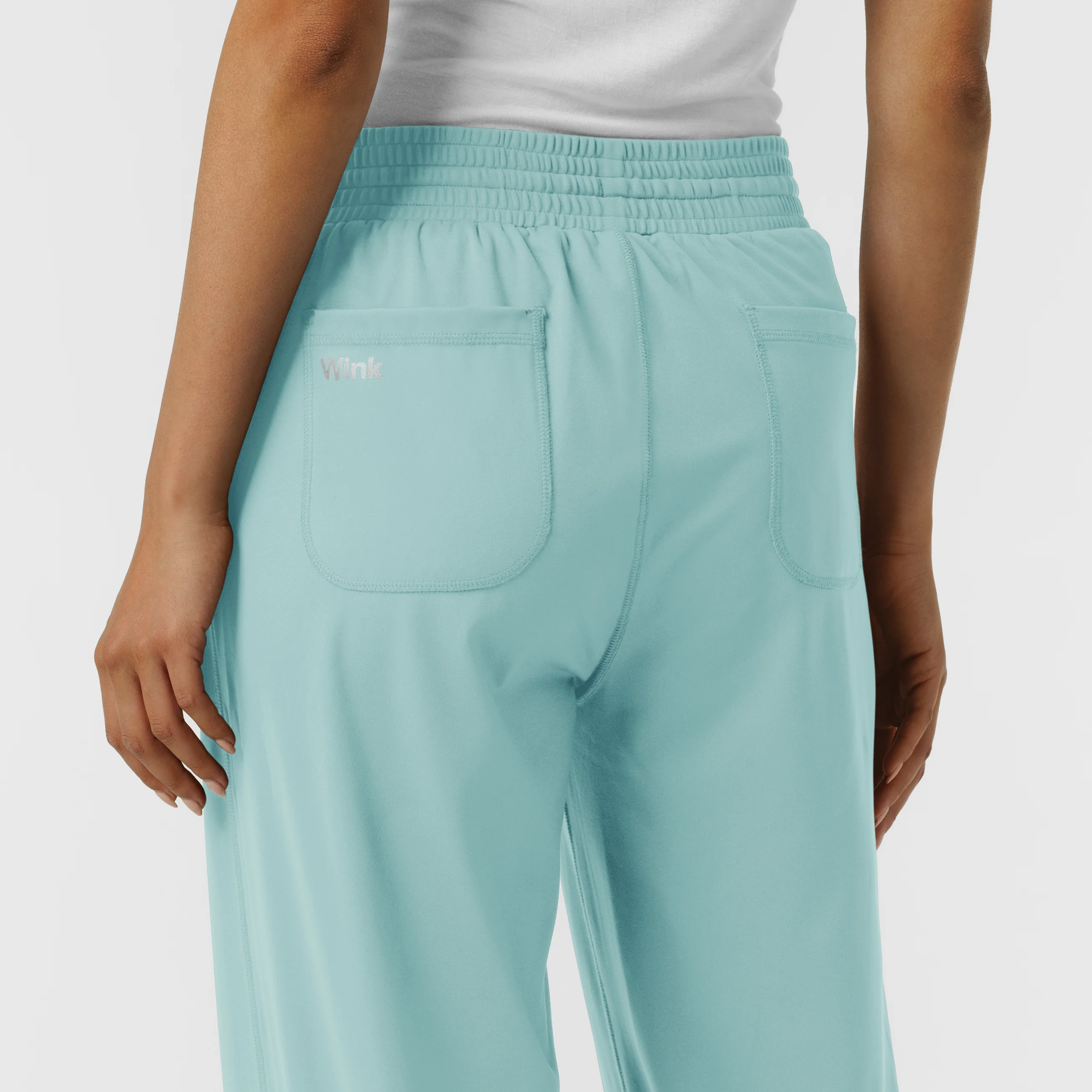 RENEW Knit Women's Wide Leg Scrub Pant - Coastal Blue - Image 9