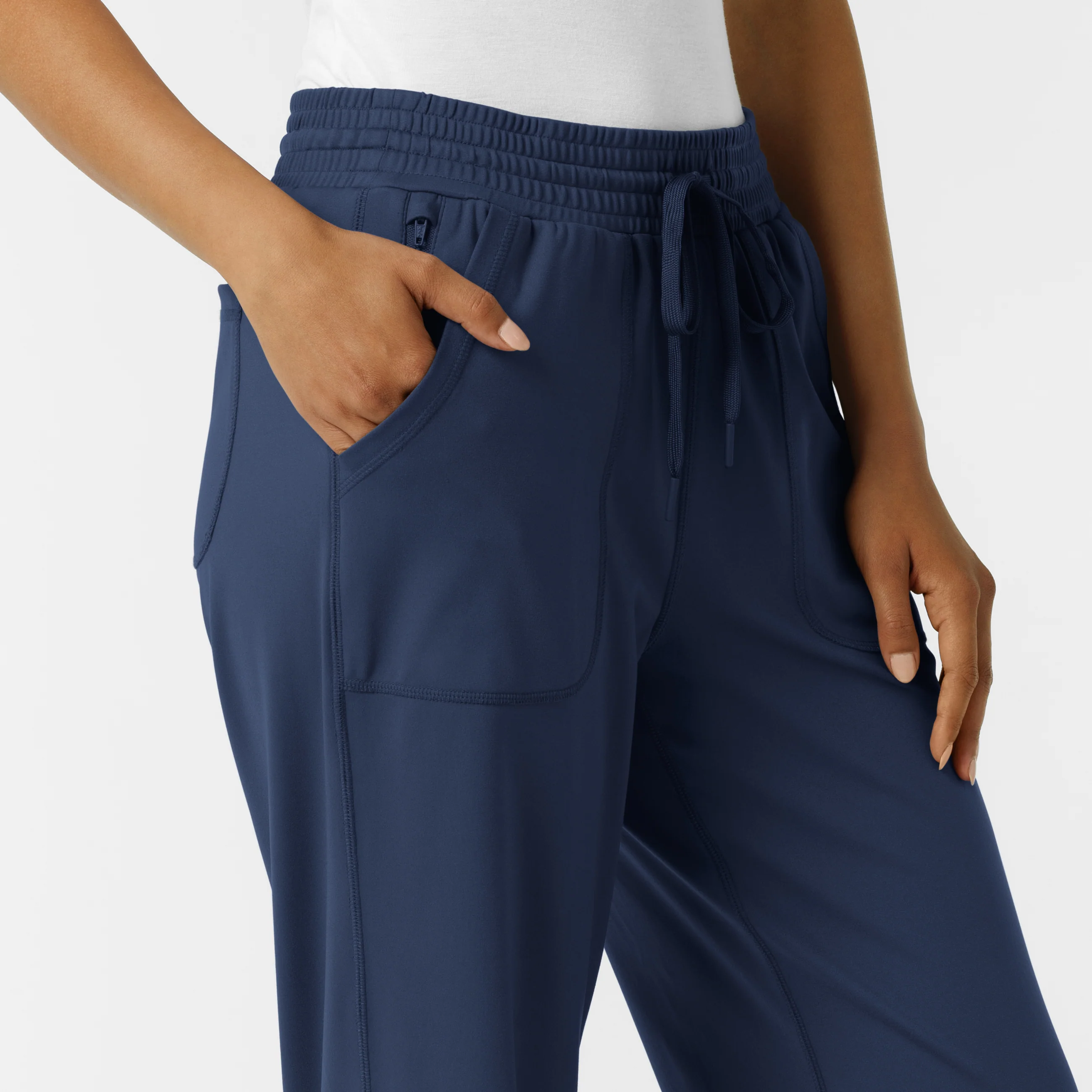 RENEW Knit Women's Wide Leg Scrub Pant - Navy - Image 6