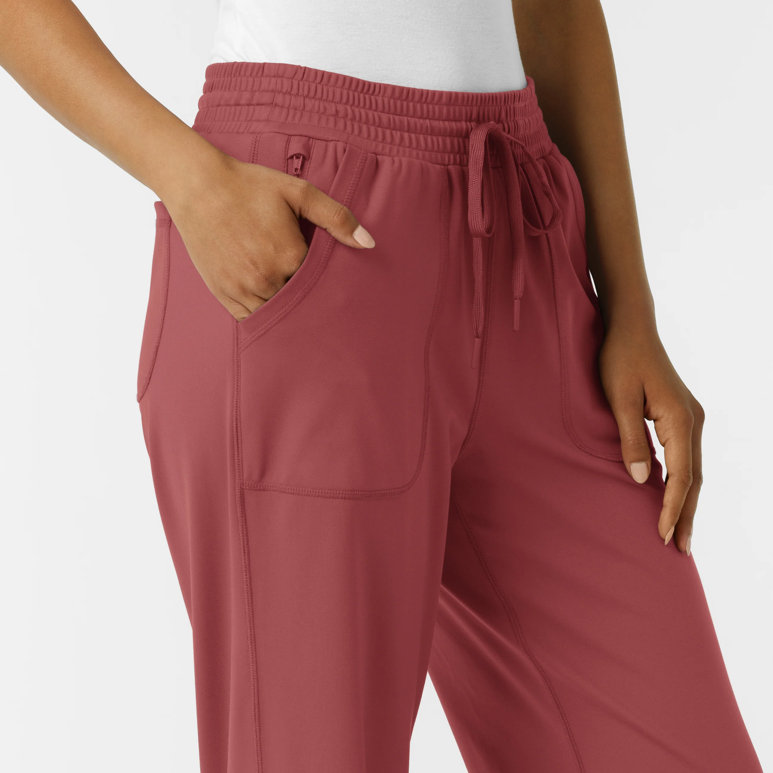 RENEW Knit Women's Wide Leg Scrub Pant - Ruby - Image 6