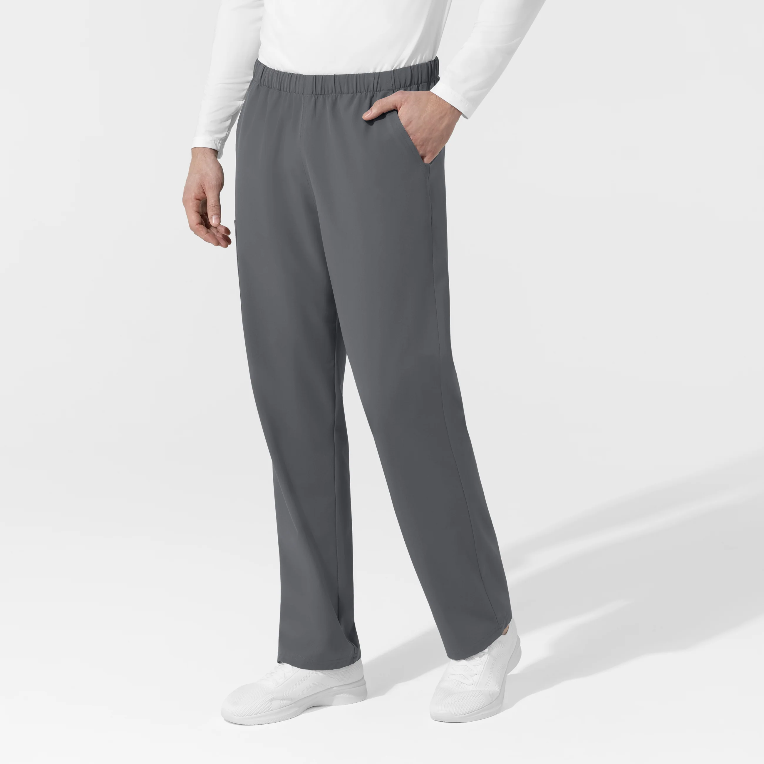 NURTUR Unisex Straight Leg Cargo Scrub Pant - Pewter - Image 4