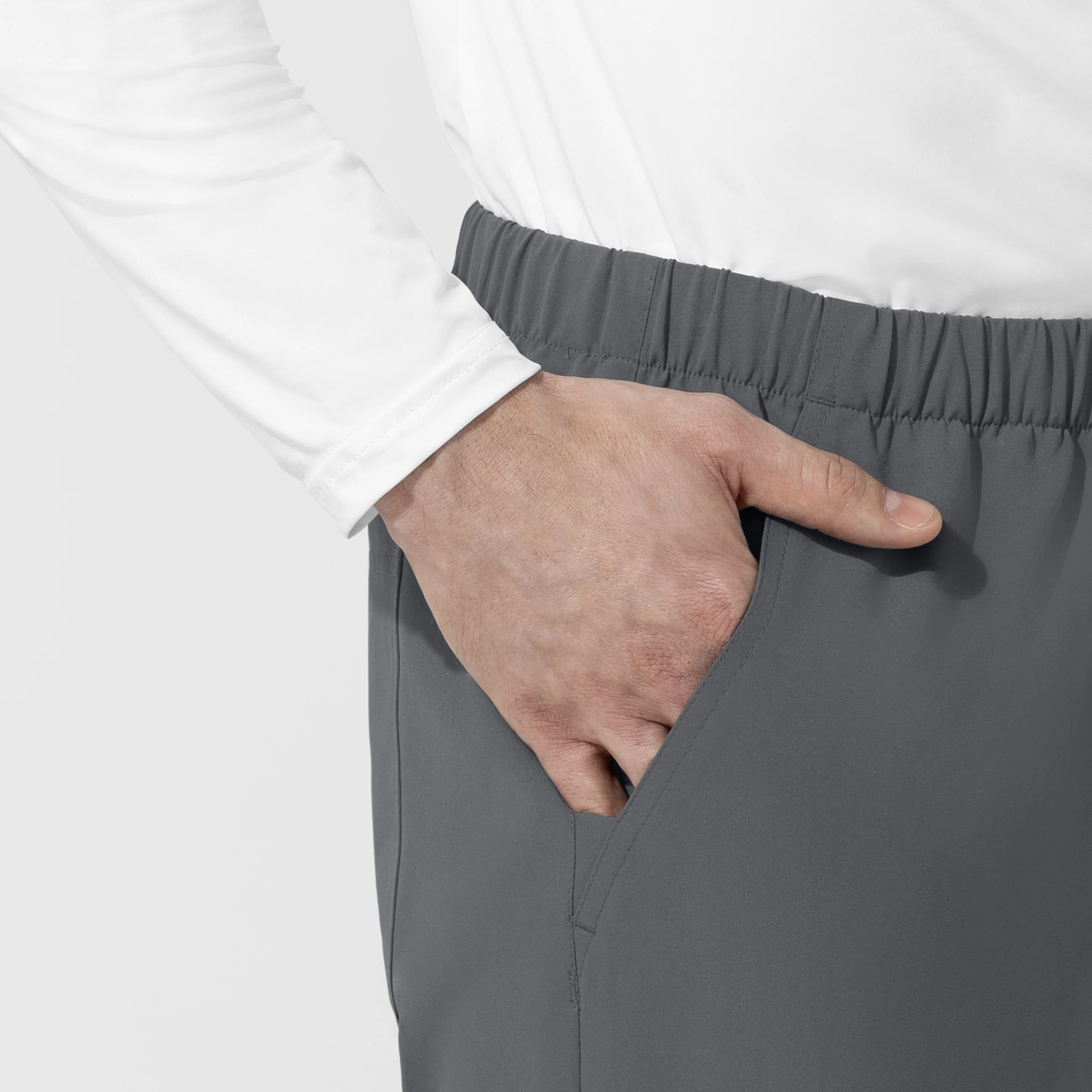 NURTUR Unisex Straight Leg Cargo Scrub Pant - Pewter - Image 6