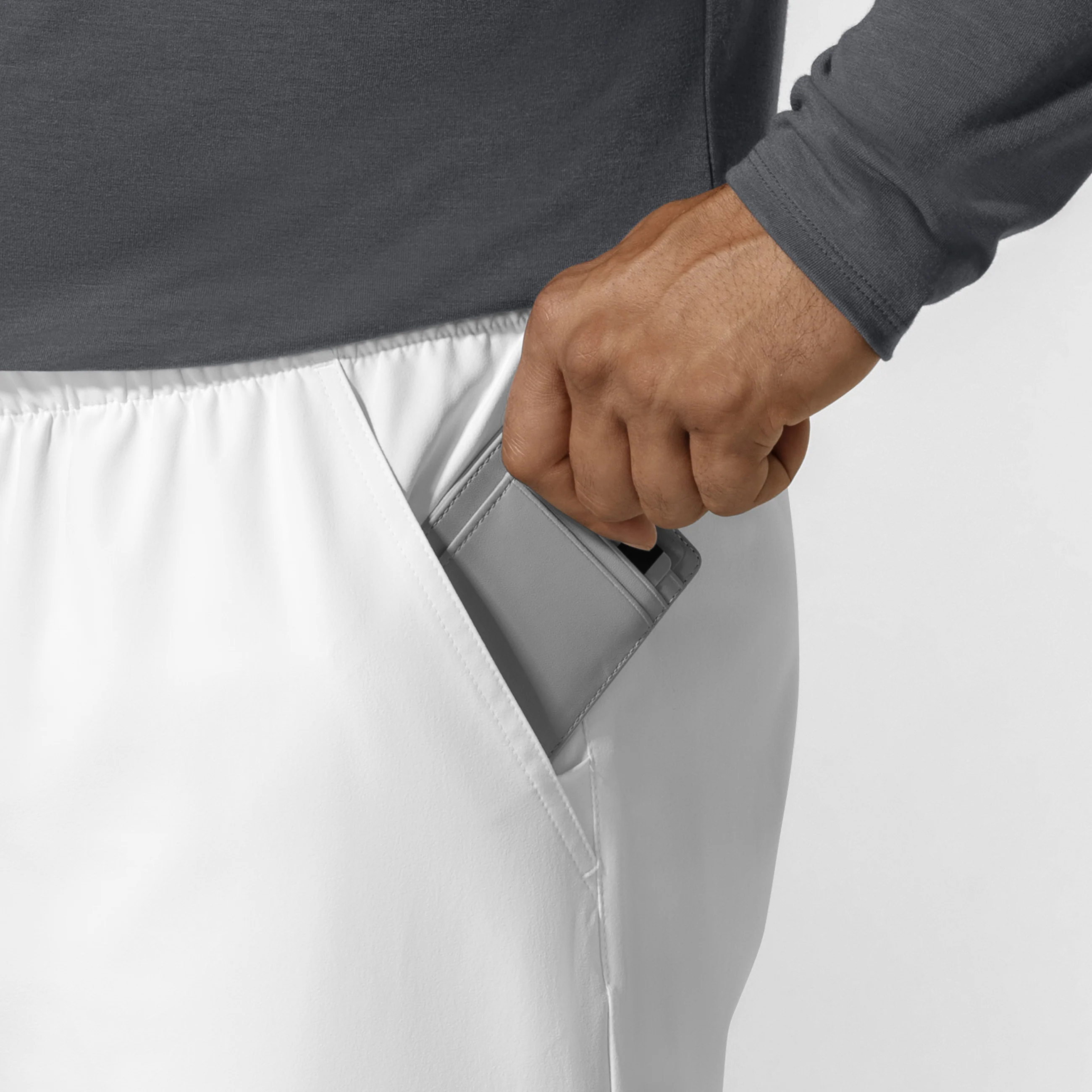 NURTUR Unisex Straight Leg Cargo Scrub Pant - White - Image 15