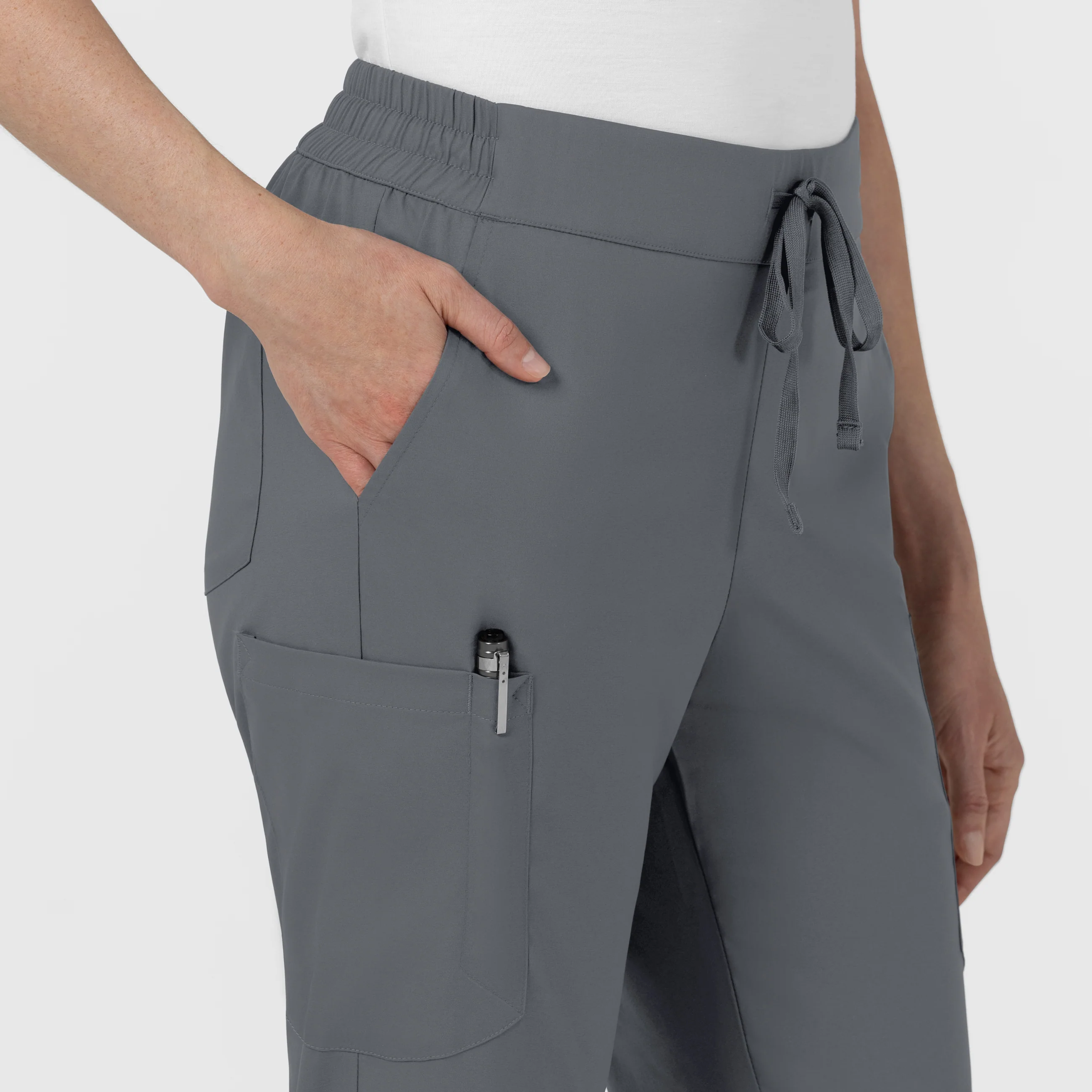 Boundless Women’s High Rise Tapered Scrub Pant - Pewter - Image 7
