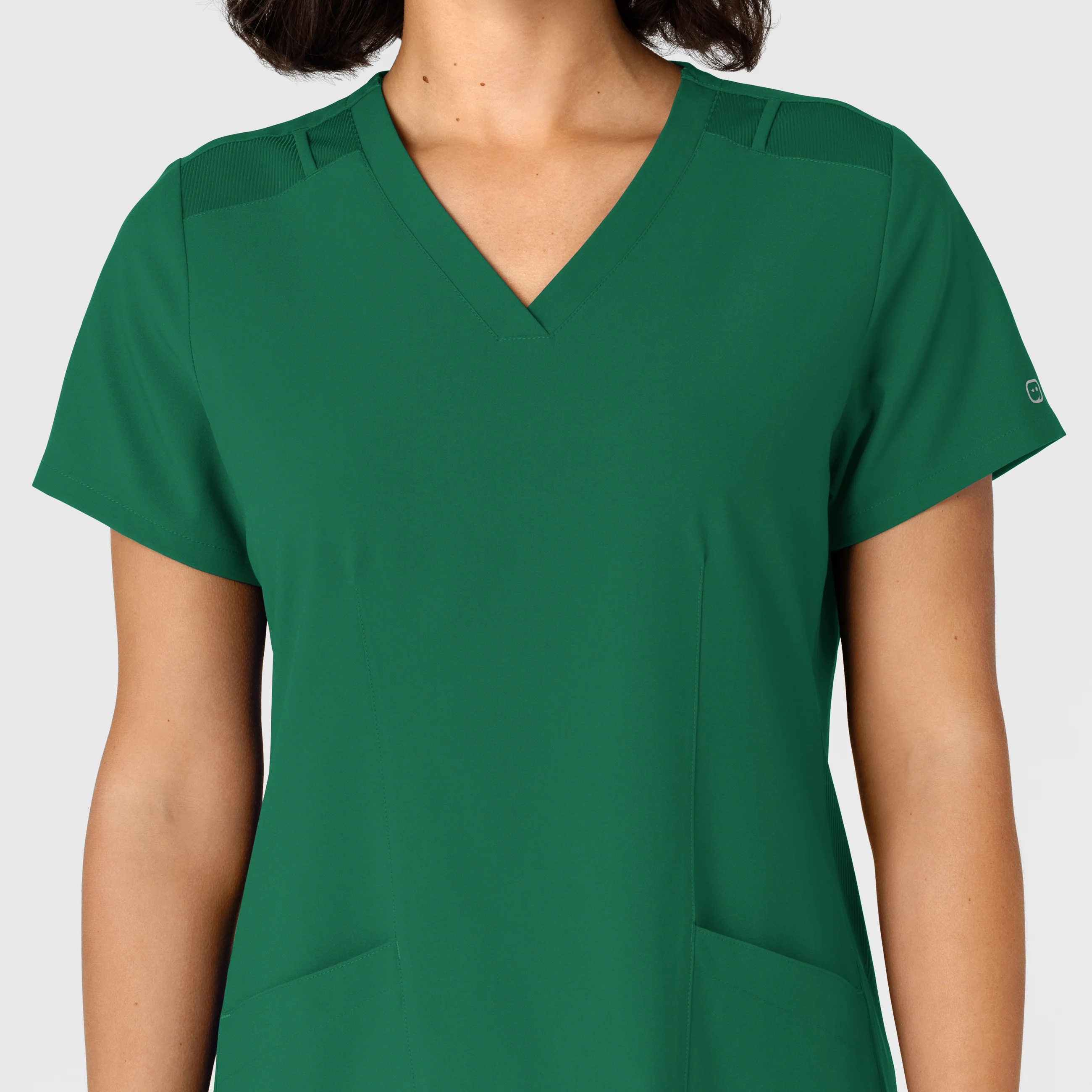 W123 Women's Flex-n-Reach Side Panel V-Neck Scrub Top - Hunter - Image 6