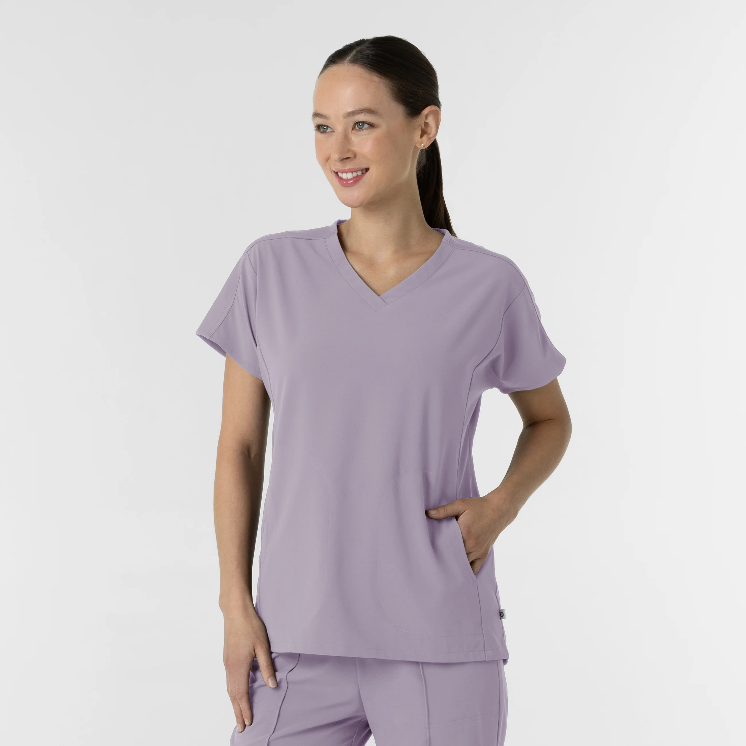 RENEW Women's V-Neck Tunic Scrub Top - Wisteria - Image 4