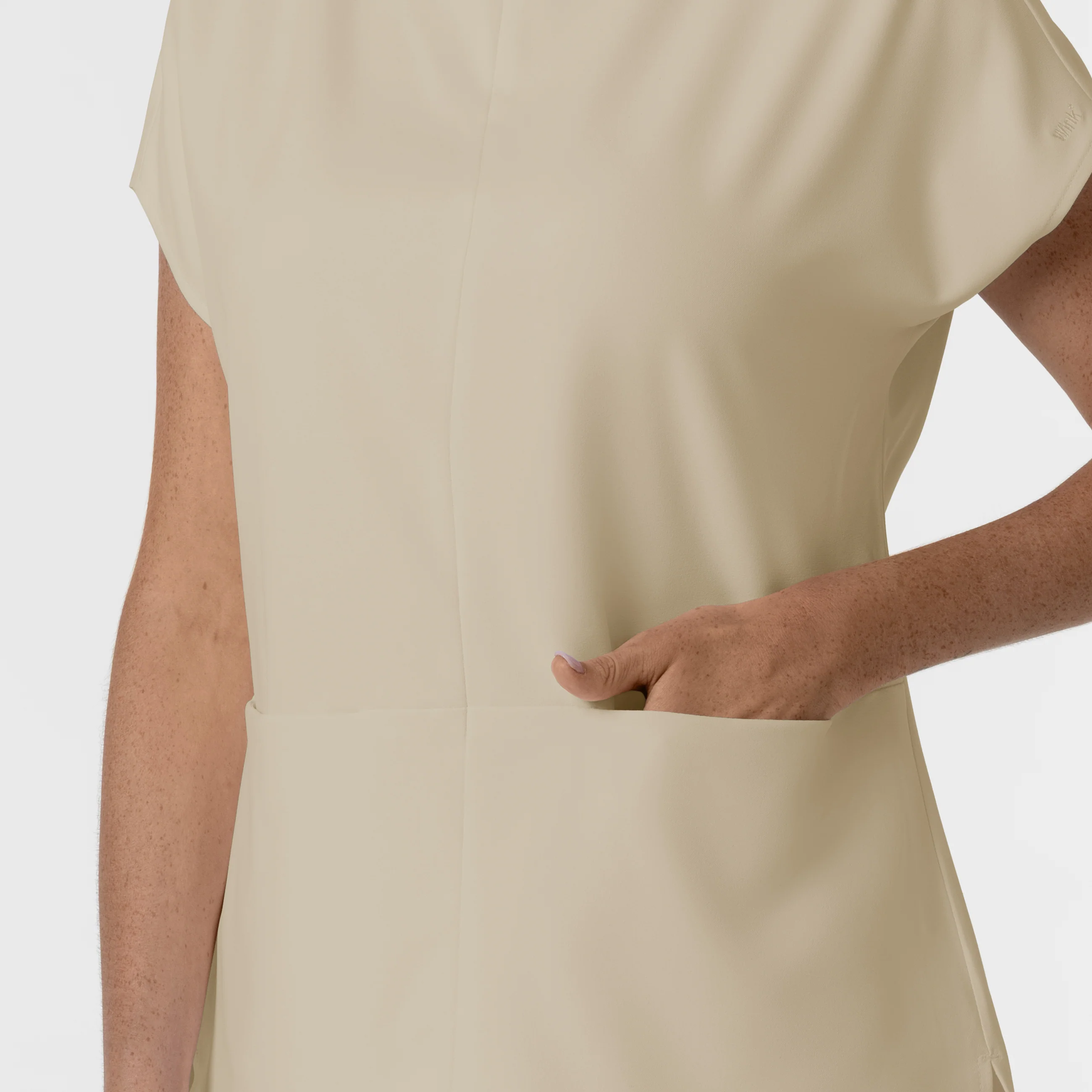 BLK Edit Women's Mock Neck Scrub Blouse - Coconut Milk - Image 8
