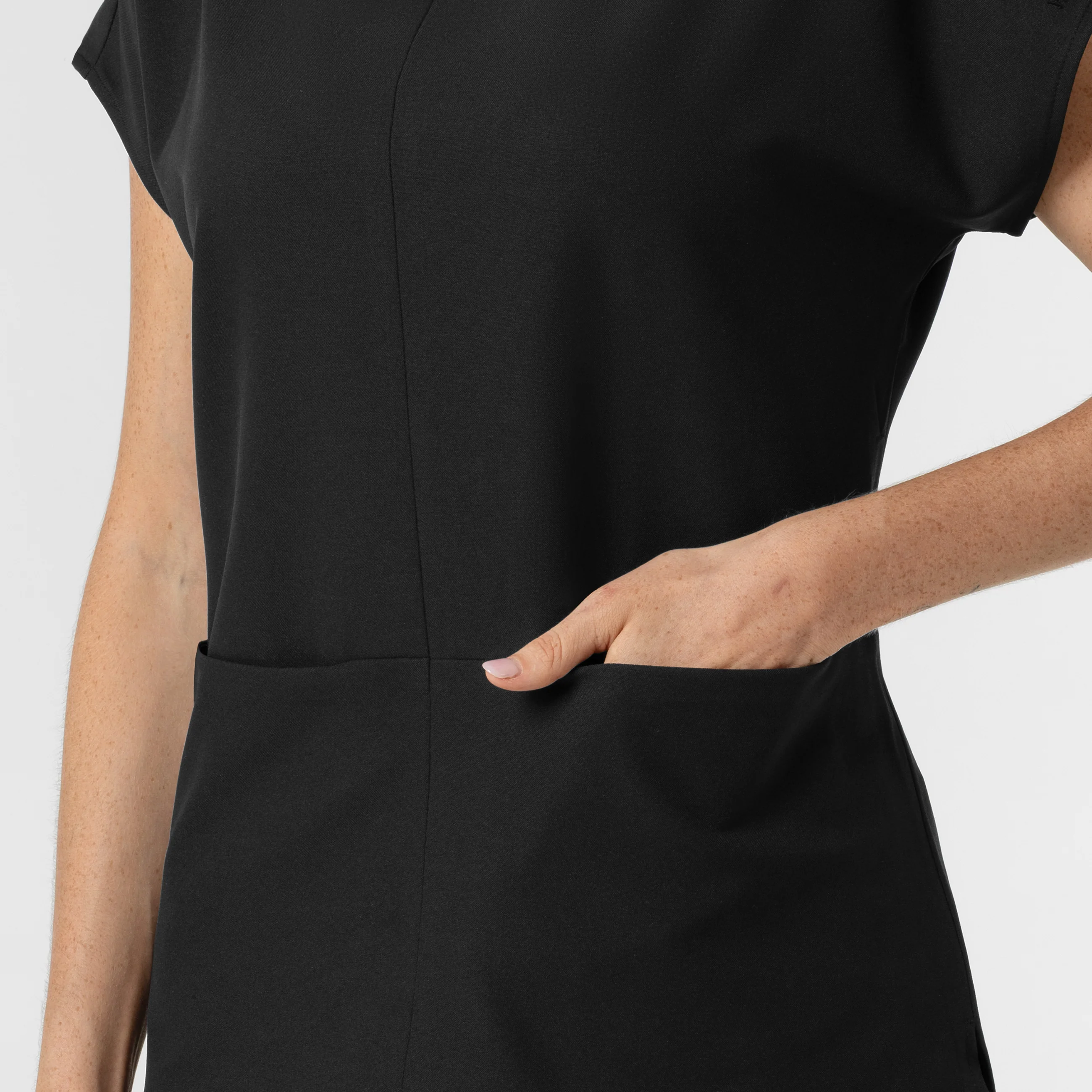 BLK Edit Women's Mock Neck Scrub Blouse - Black - Image 7