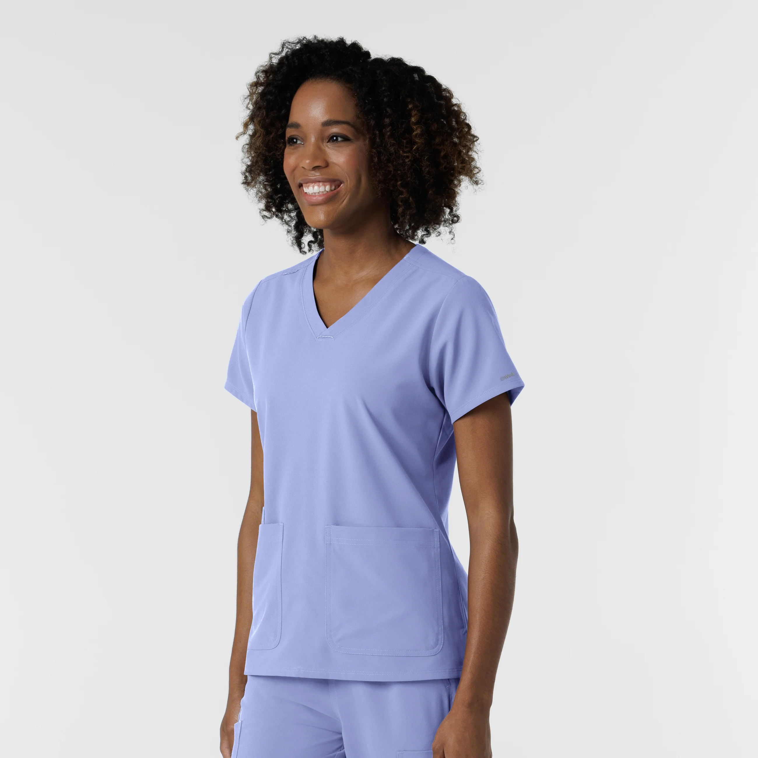 NURTUR Women's V-Neck Scrub Top - Ceil Blue - Image 4