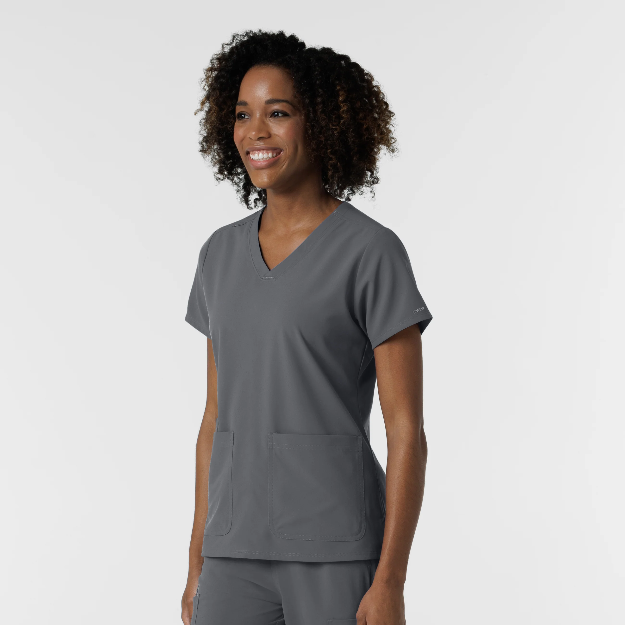 NURTUR Women's V-Neck Scrub Top - Pewter - Image 4