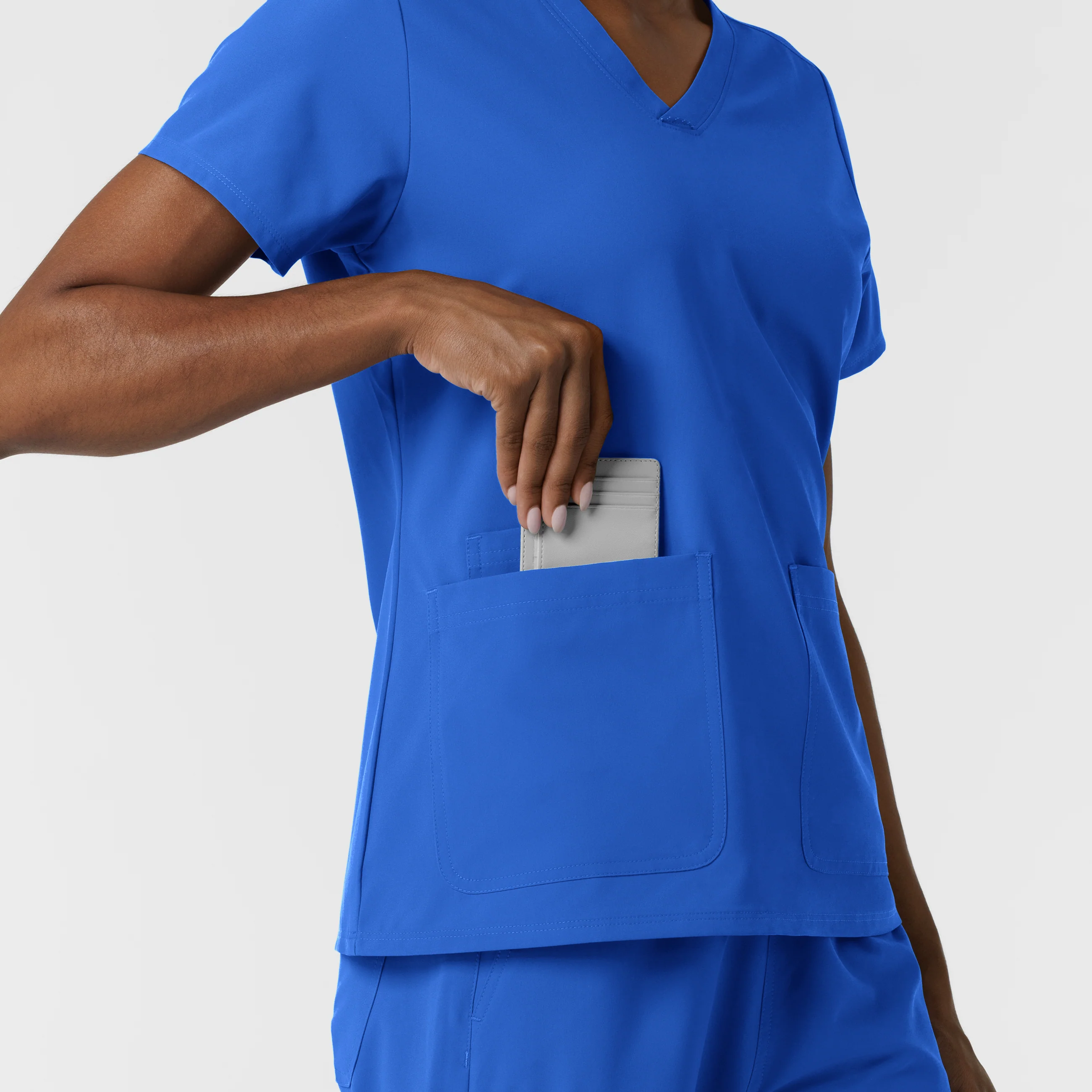 NURTUR Women's V-Neck Scrub Top - Royal - Image 8
